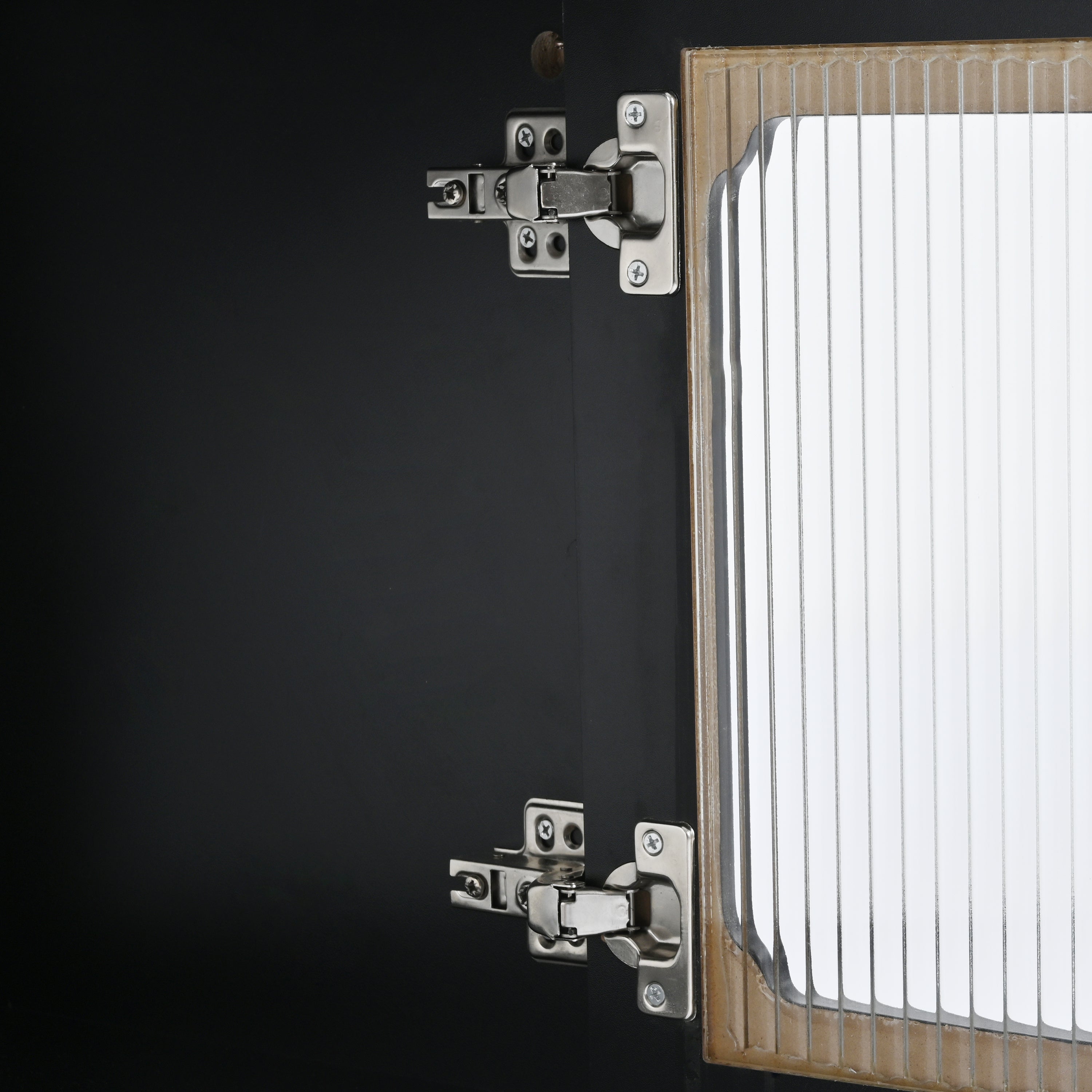 Retro Design TV Stand with Fluted Glass Doors for TVs Up to 78'', Practical Media Console with 2 Drawers and Cabinets, Elegant Entertainment Center for Living Room, Black