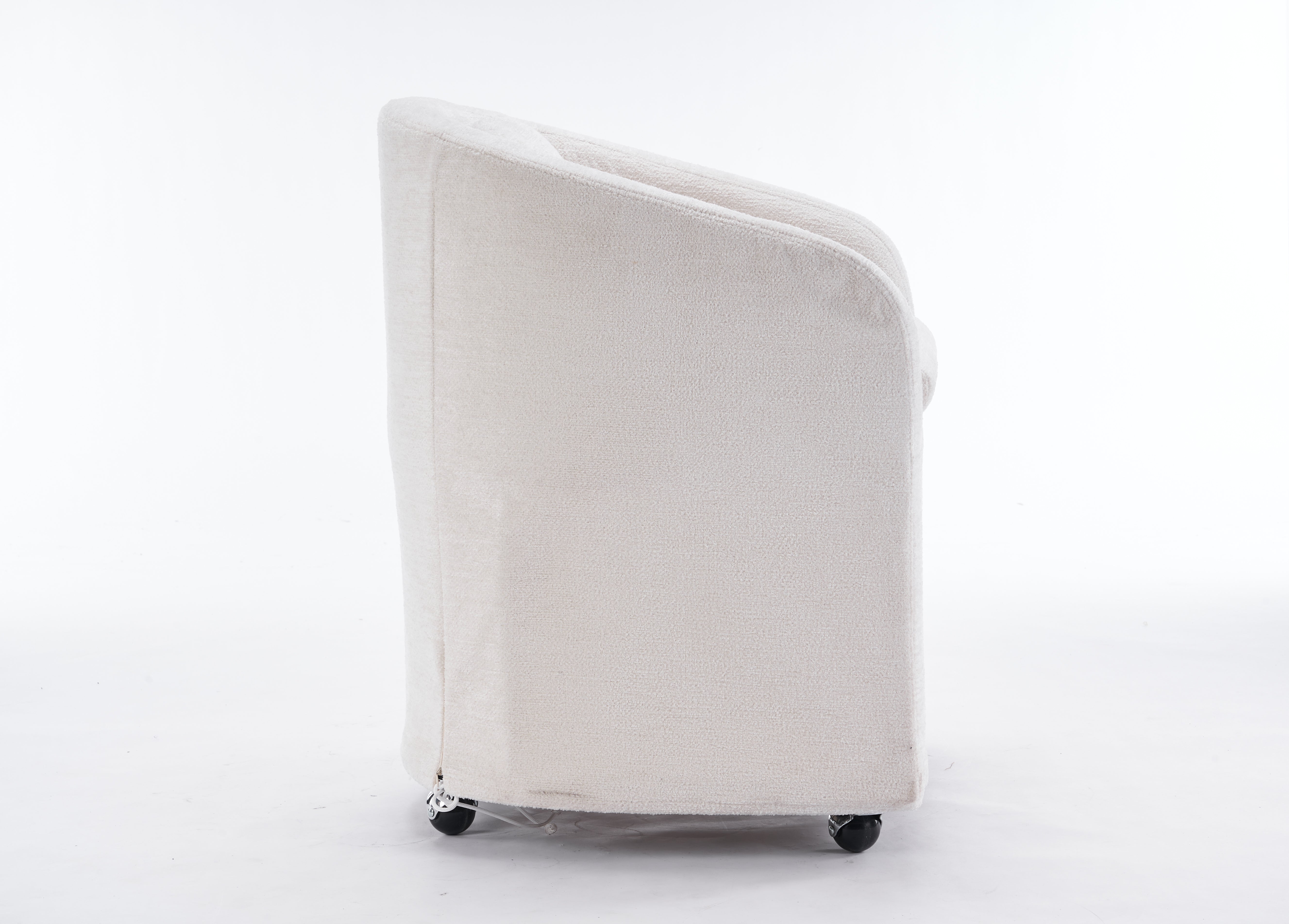 Badlands Chenille Accent Armchair with Wheels, Beige