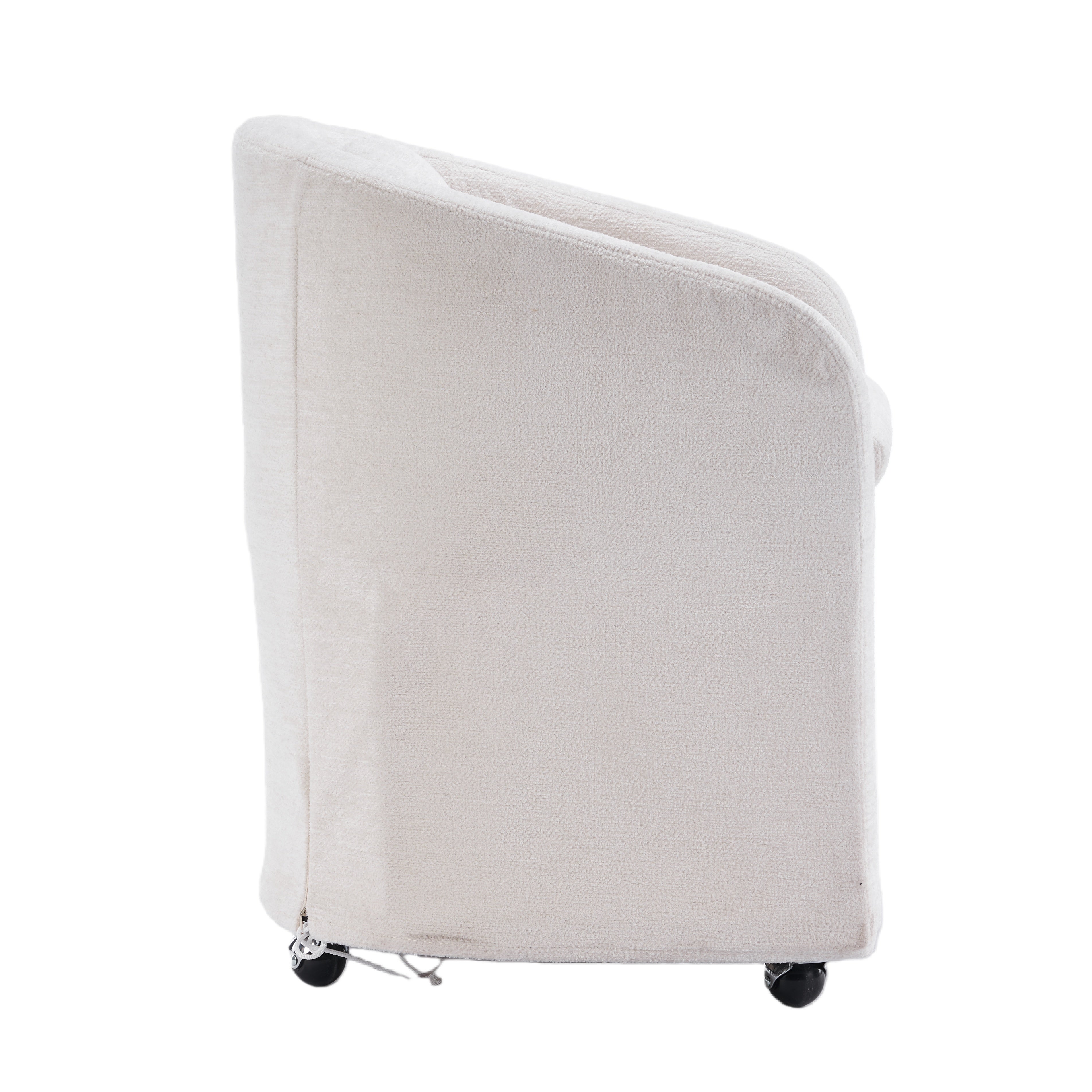 Badlands Chenille Accent Armchair with Wheels, Beige