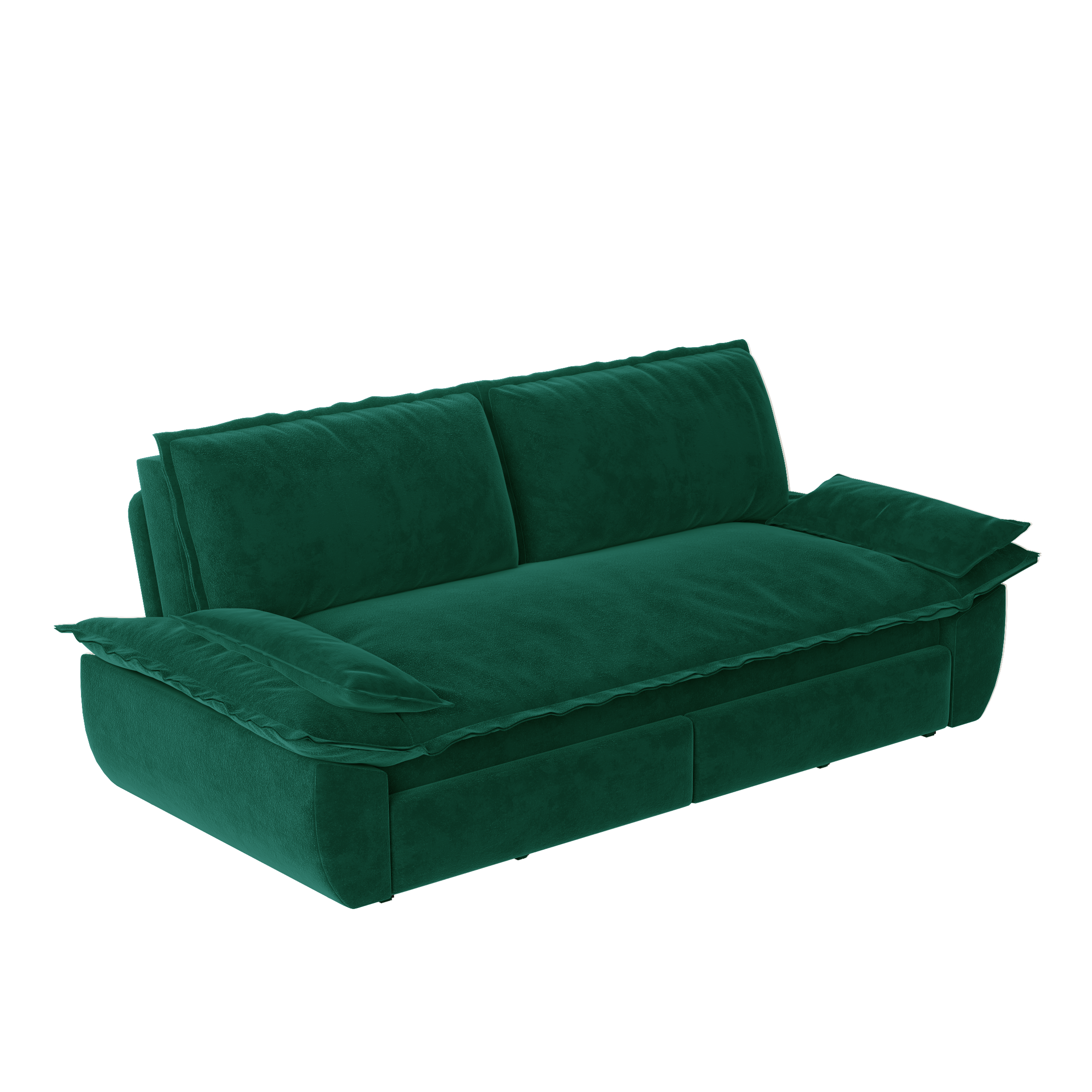Alameda 73" Modern Velvet Queen Pull-Out Sleeper Sofa Bed with Wide Armrests