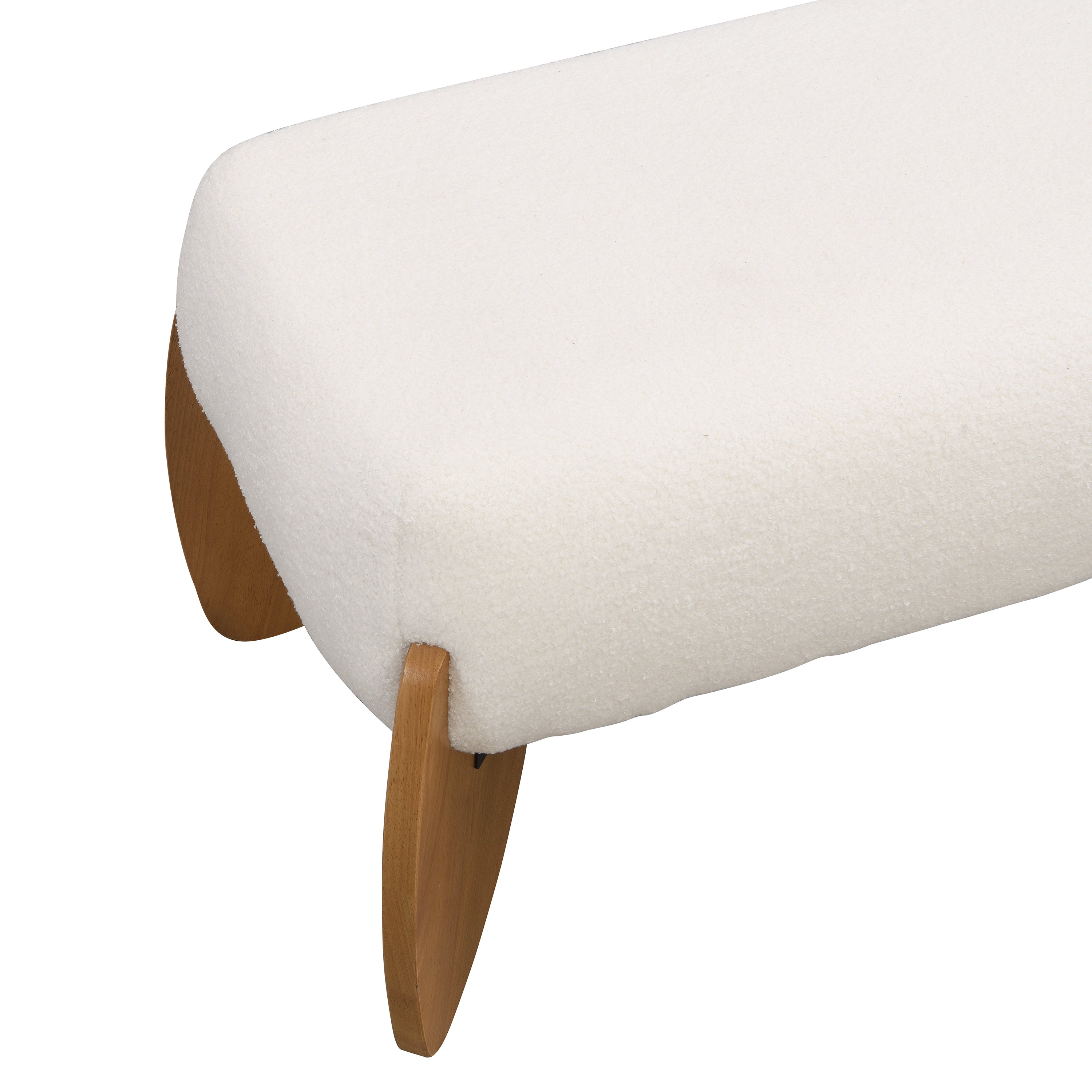 Taos Bouclé Upholstered Long Ottoman Bench