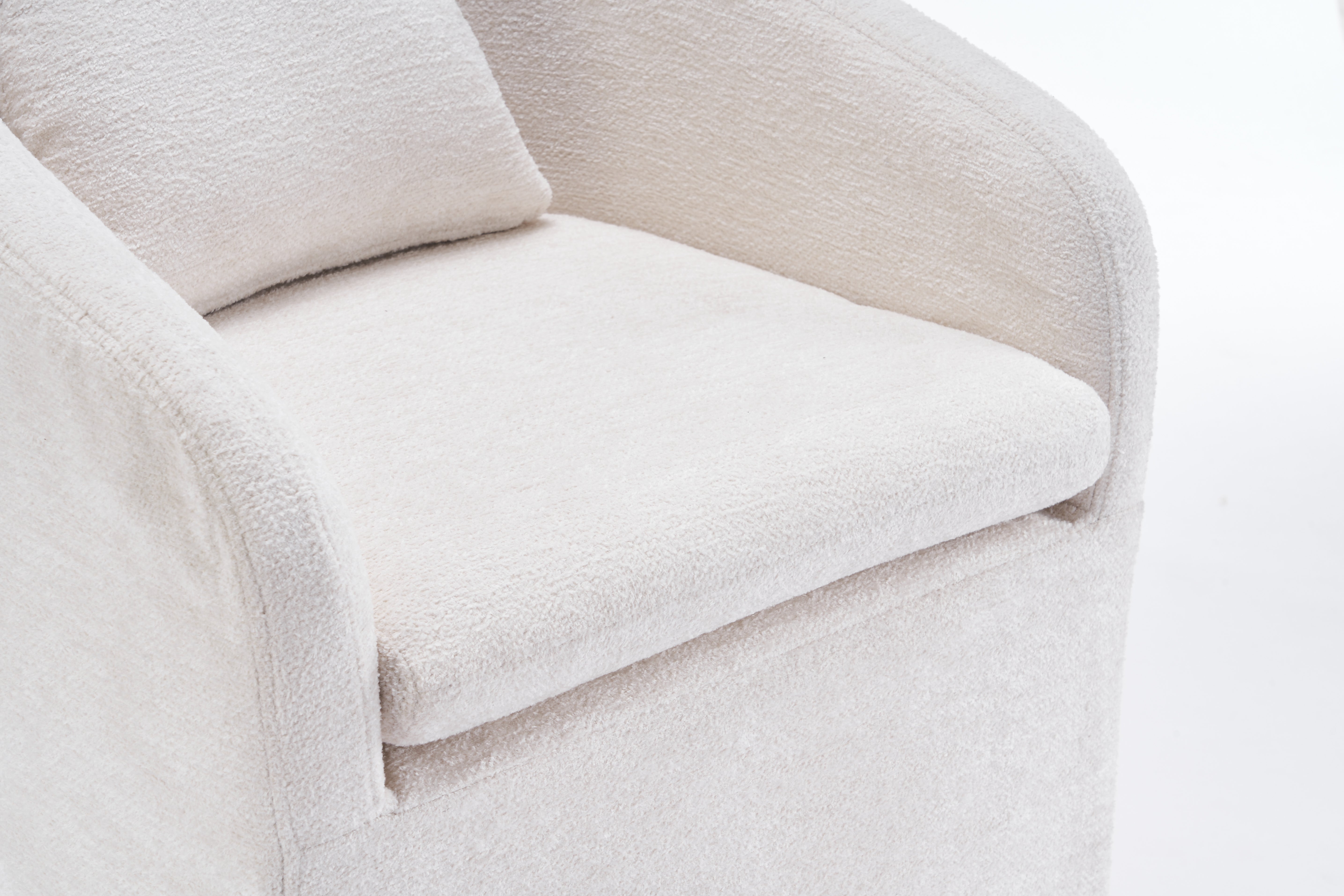 Badlands Chenille Accent Armchair with Wheels, Beige