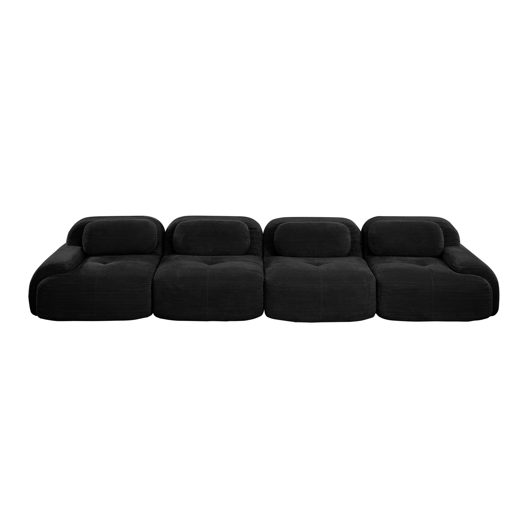 Anchorage 152" Modular Corduroy 4-Seater Sofa with Curved Armrest