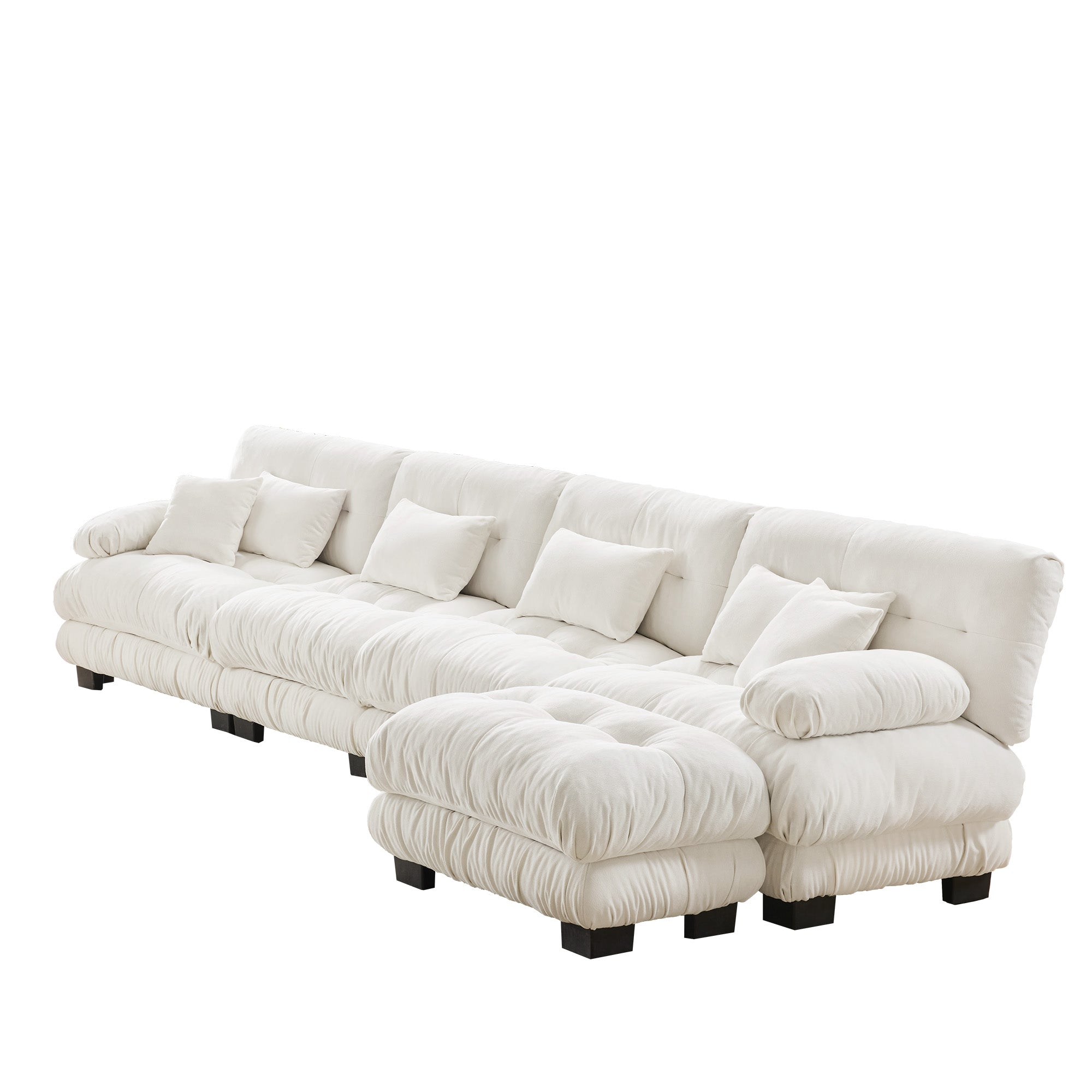 Monterey 173" Oversized Modular Chenille L-Shaped Cloud Sectional Sofa with Ottoman