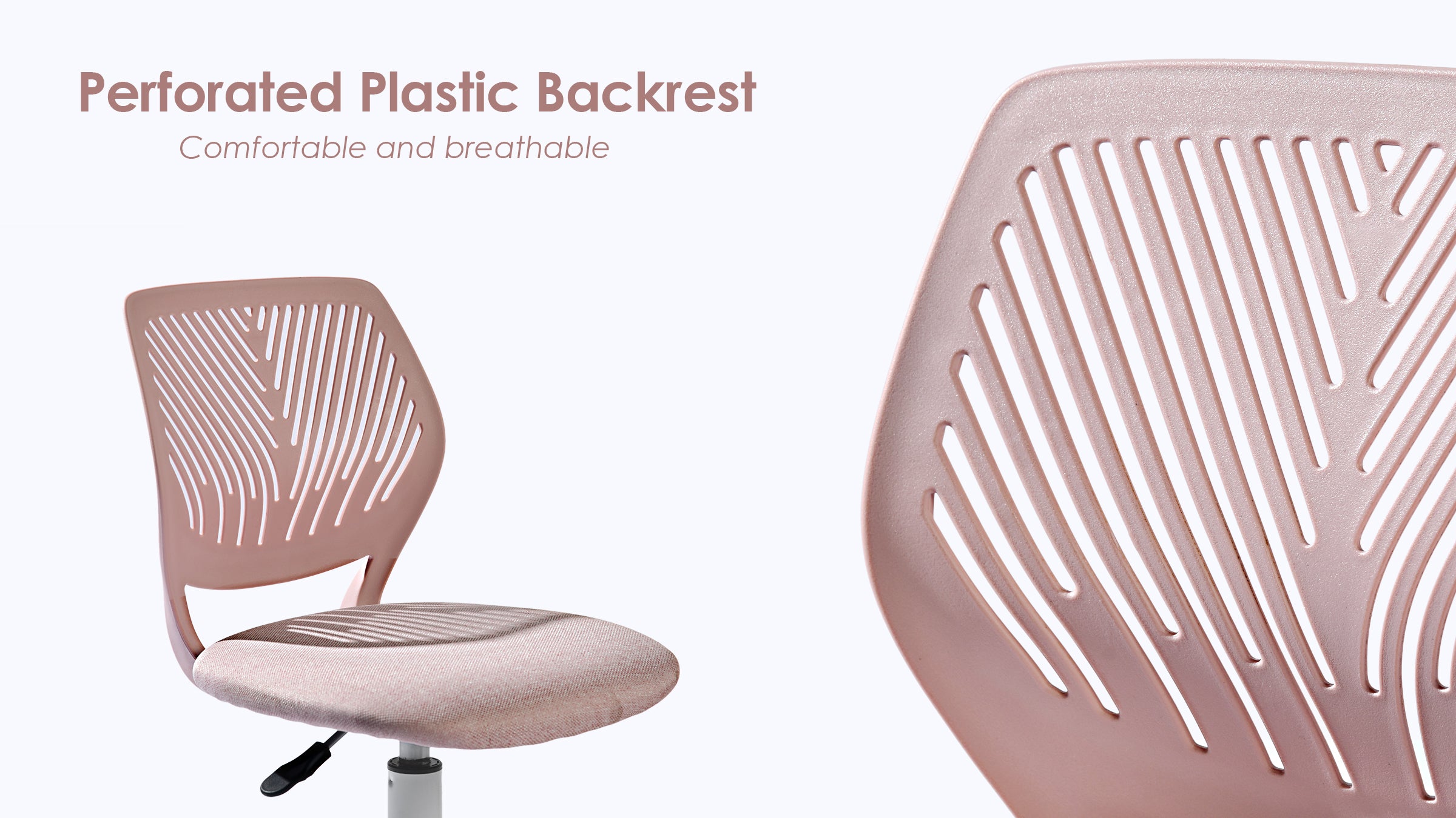 Homy Casa Carnation Morandi Pink Fabric Desk Chair