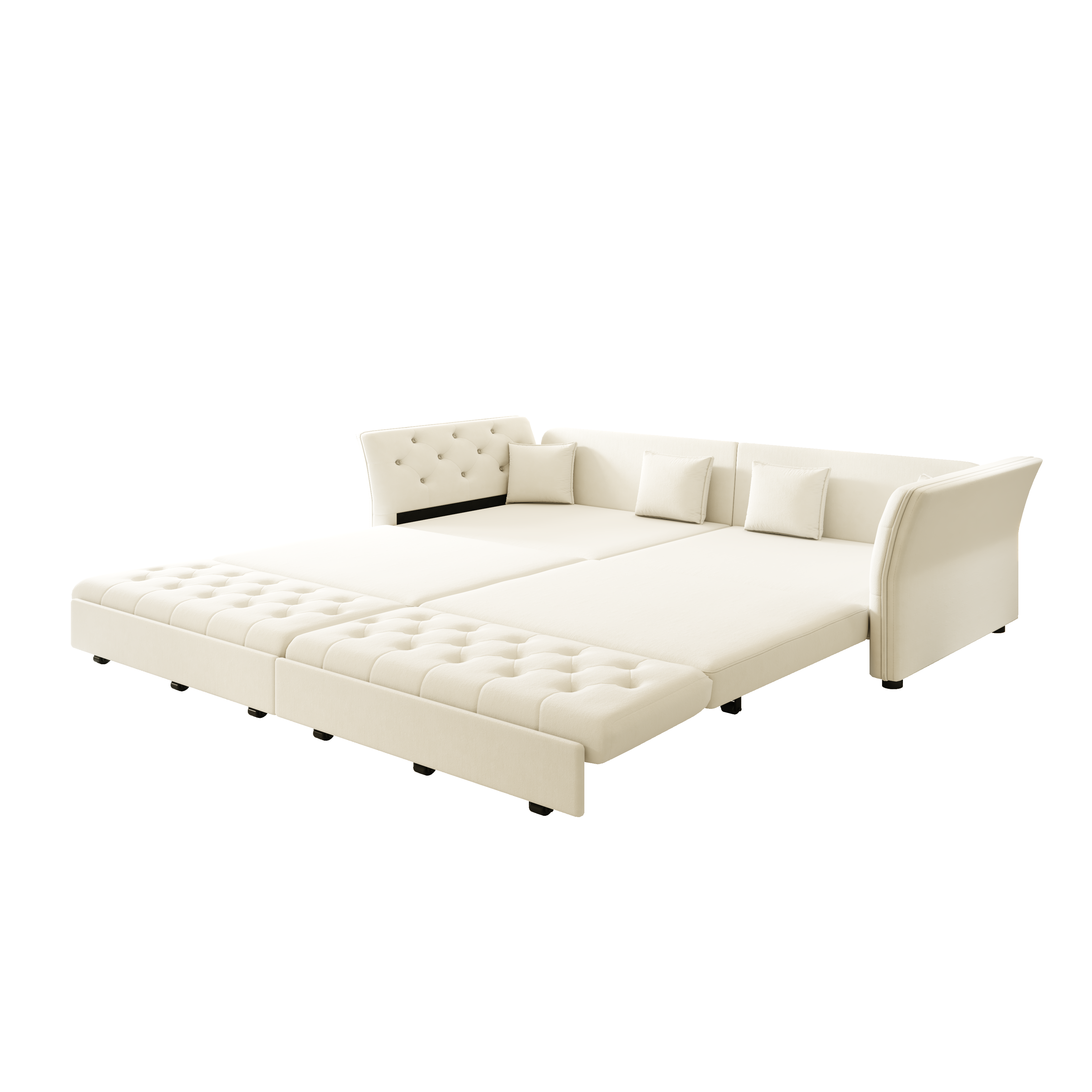 Brockton 100" Velvet Oversize Pull-Out Sleeper Sofa Bed