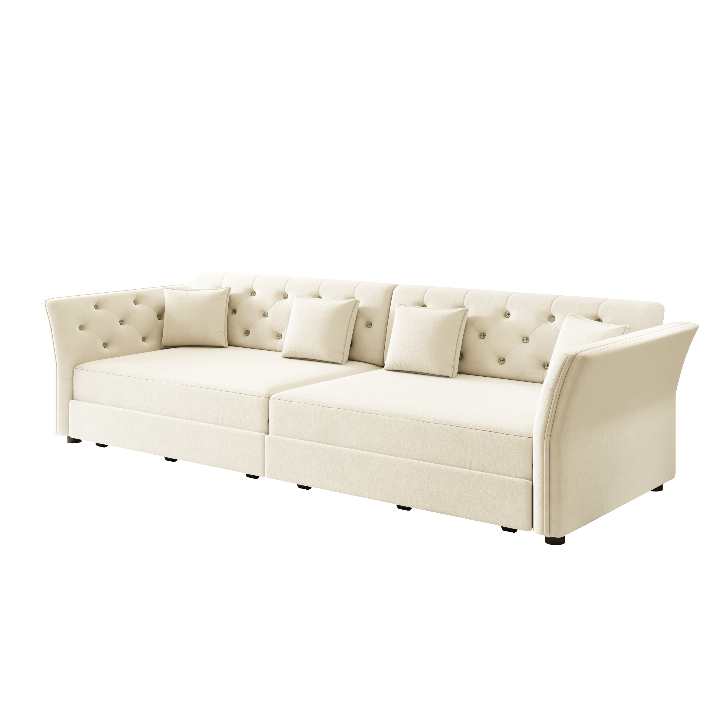 Brockton 100" Velvet Oversize Pull-Out Sleeper Sofa Bed