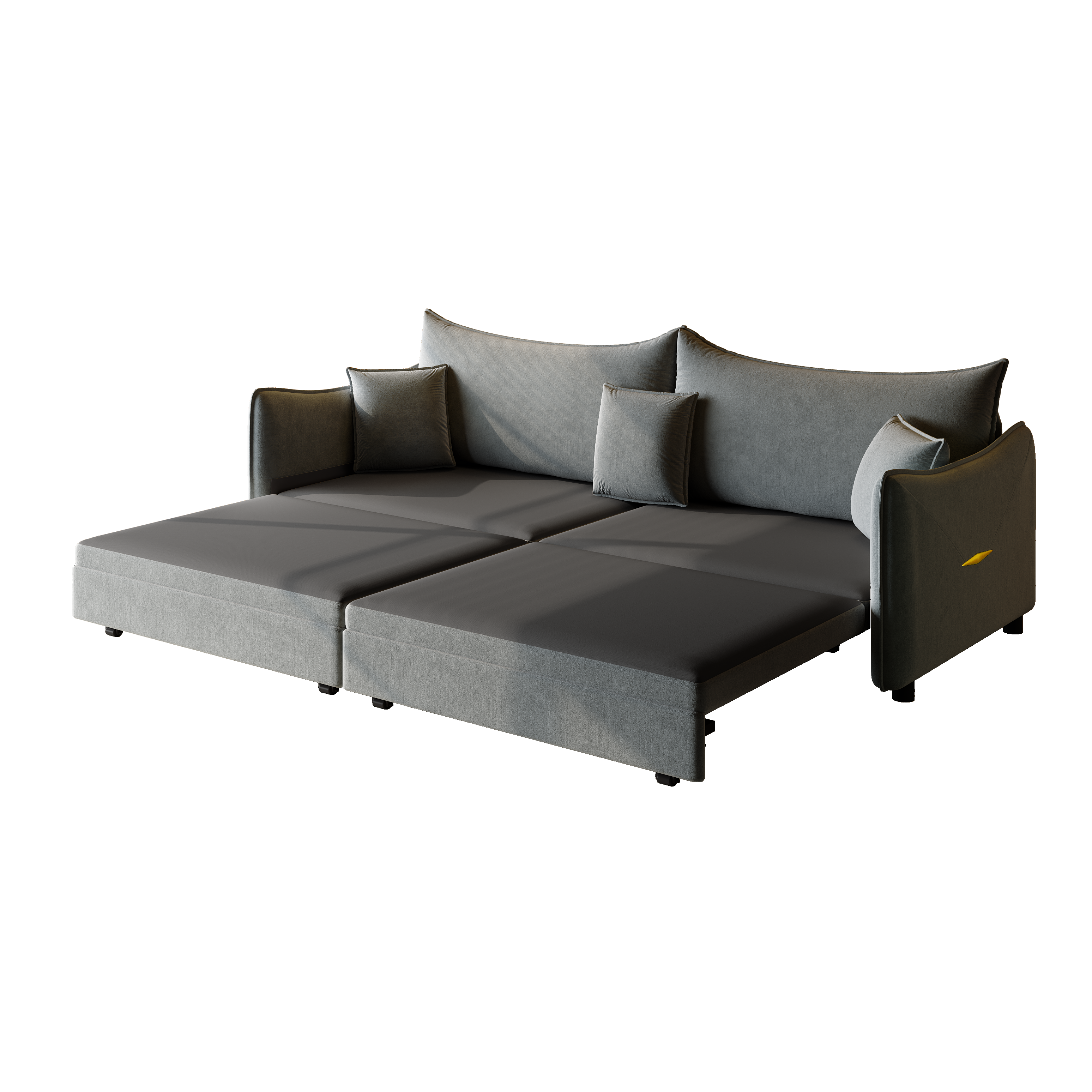 Hesperia 82" Modular Velvet 3-in-1 Convertible Sofa Bed with Pillows