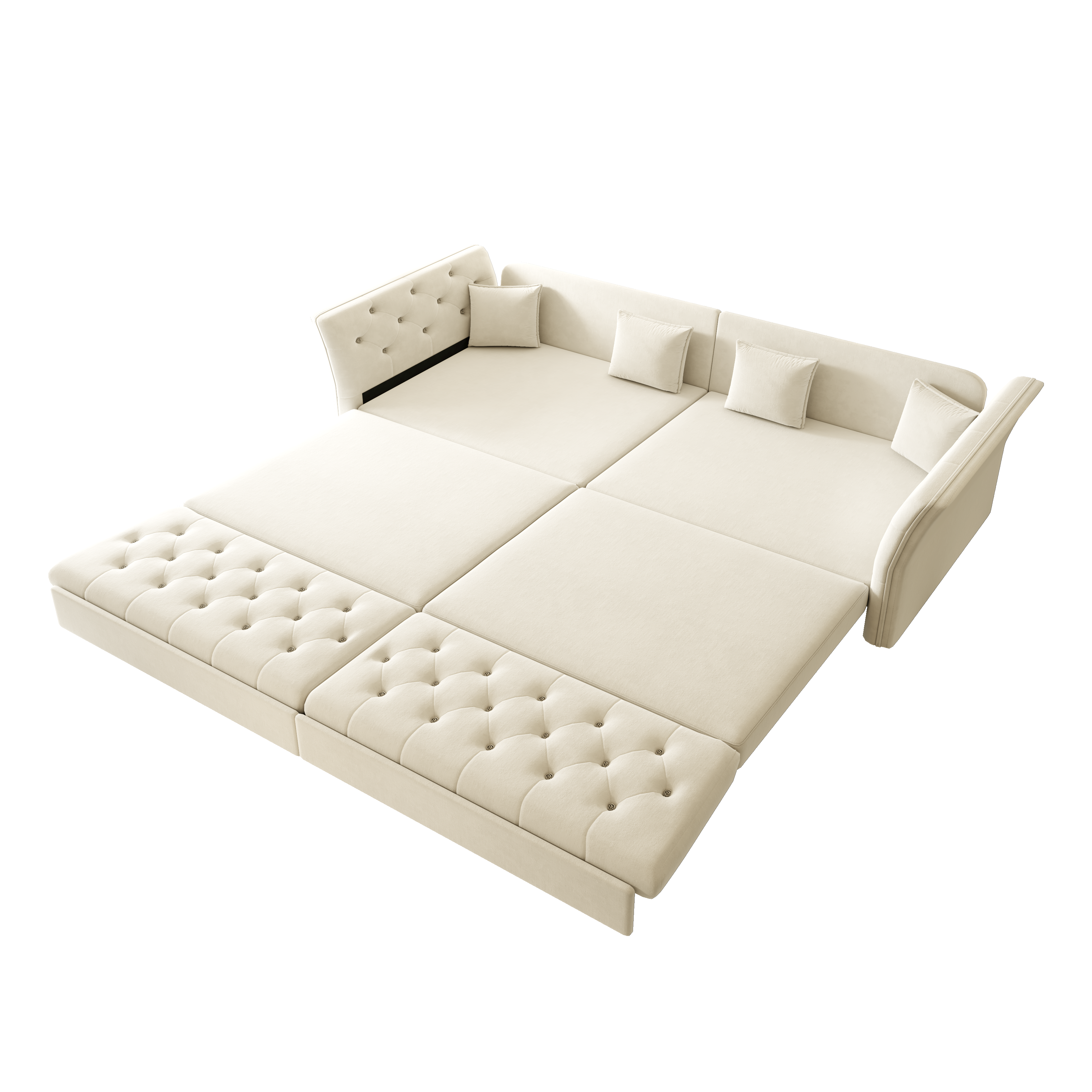 Brockton 100" Velvet Oversize Pull-Out Sleeper Sofa Bed