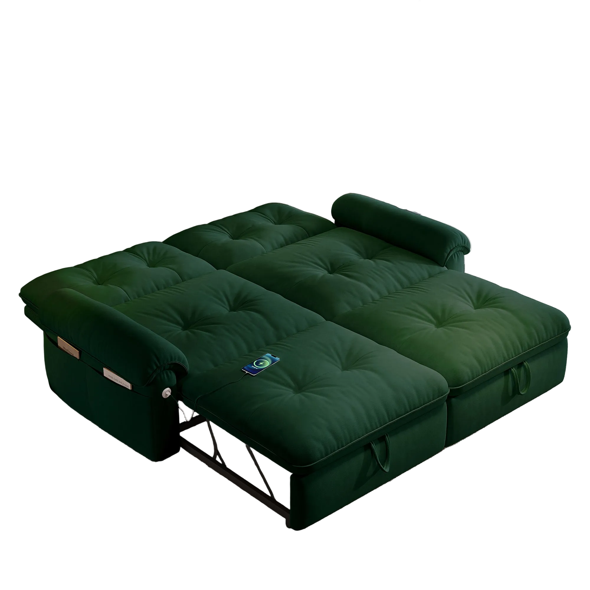 Hillcrest 77" Convertible Sofa Bed with Adjustable Backrest and Side Pockets