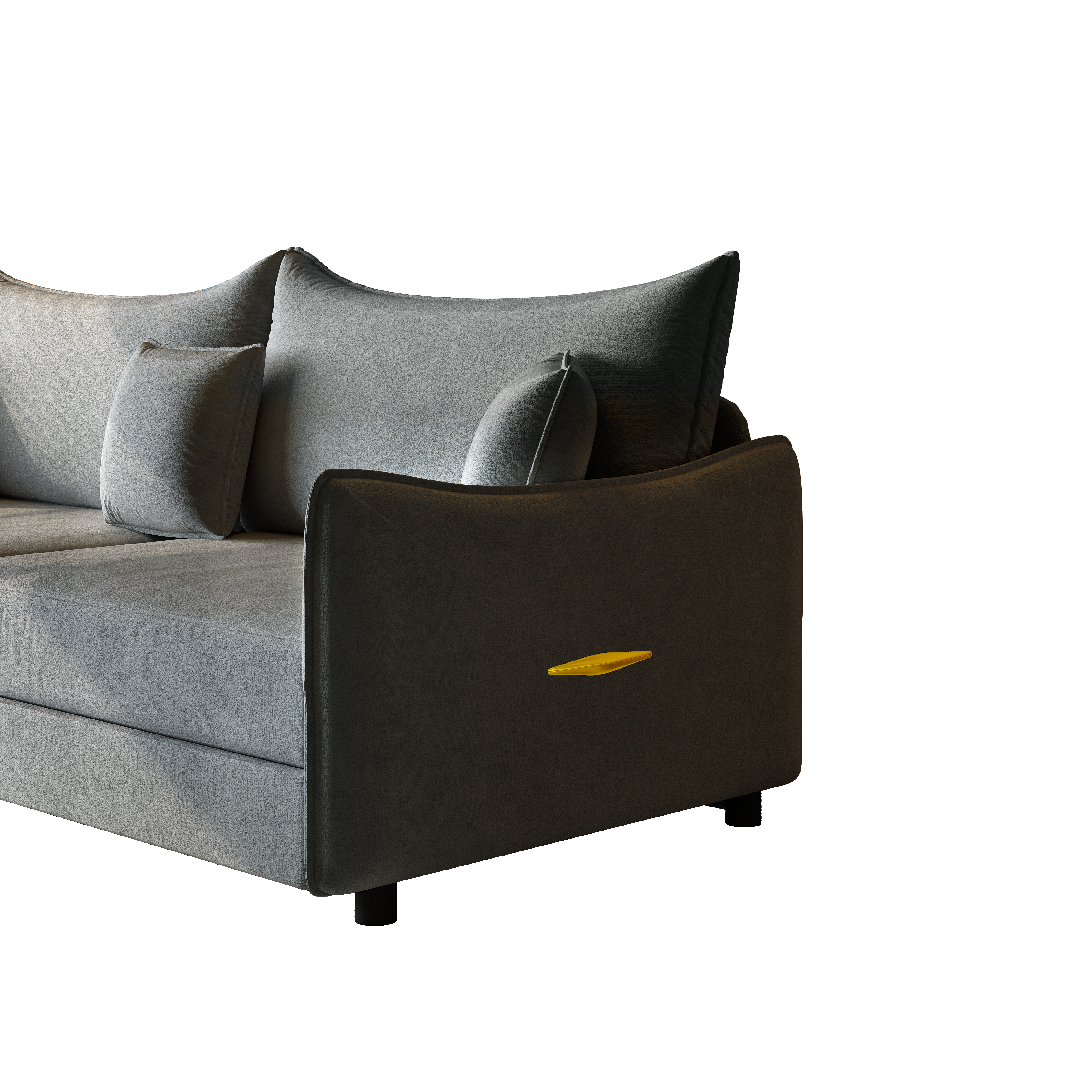 Hesperia 82" Modular Velvet 3-in-1 Convertible Sofa Bed with Pillows