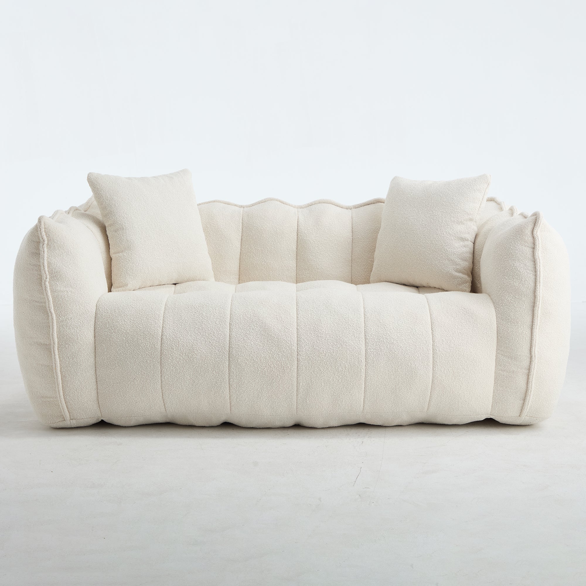 Pinecrest Modern Chenille Bean Bag Loveseat Sofa