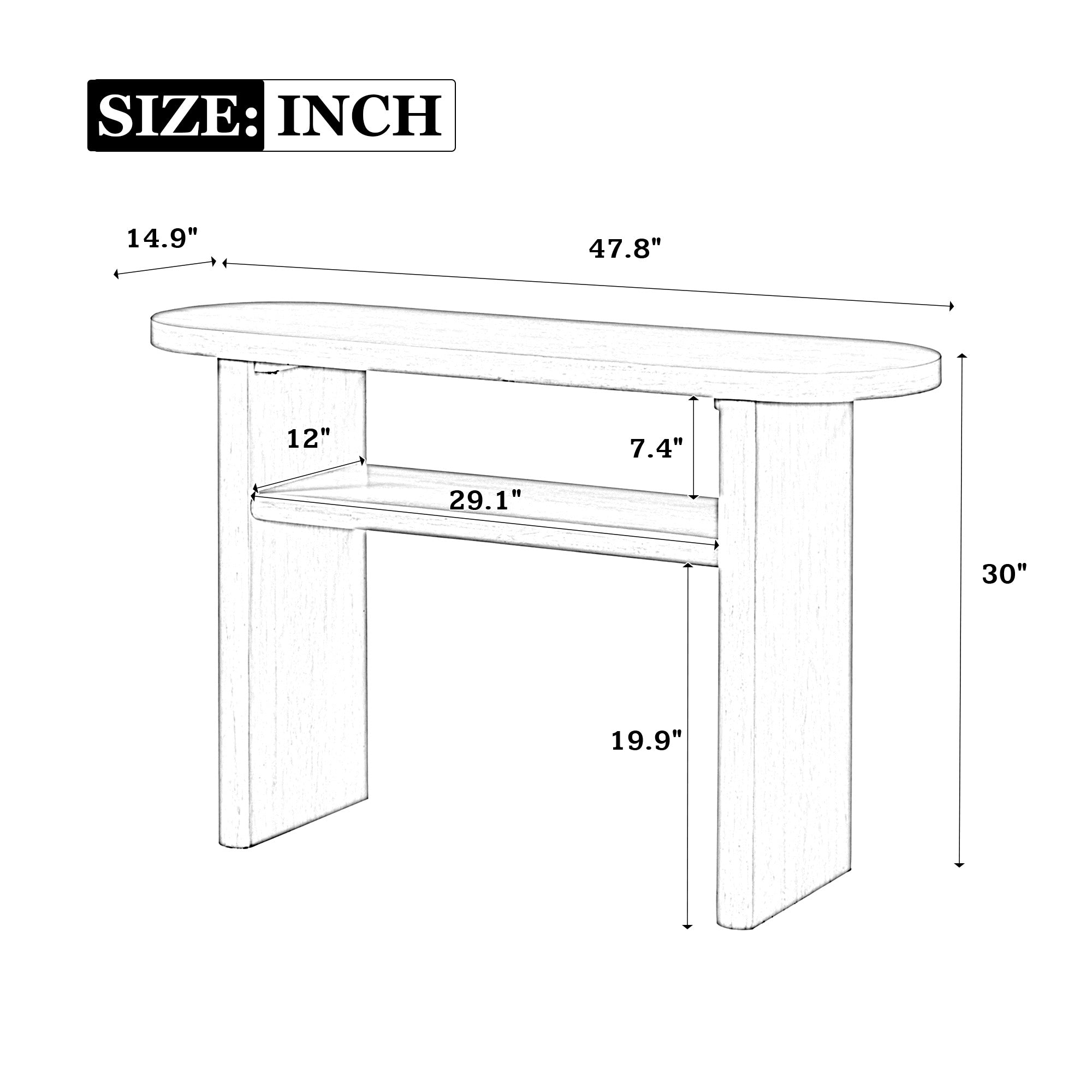 Broadway Console Table with Storage Shelf