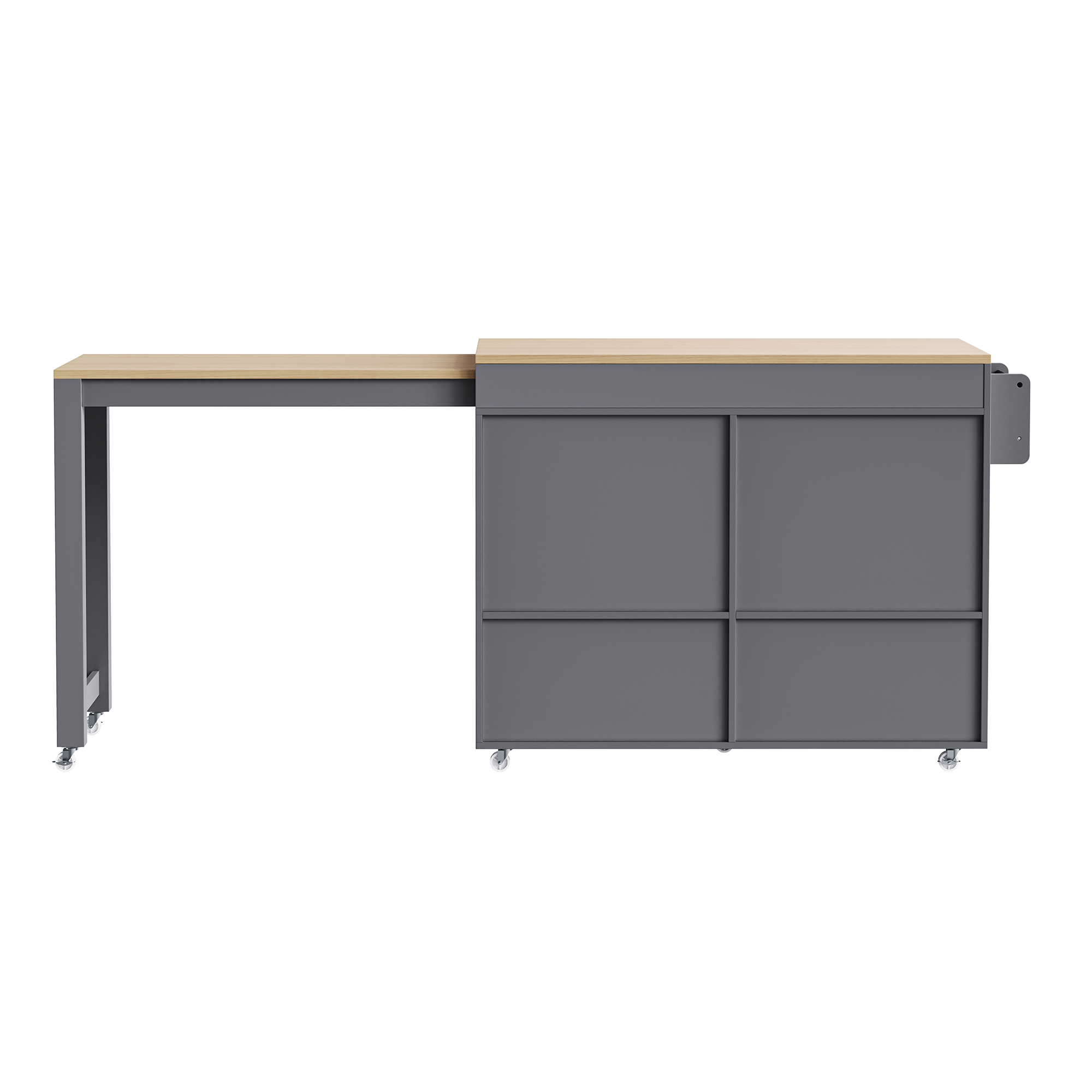 Mekong 74" Kitchen Island with Extendable Dining Table