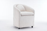 Badlands Chenille Accent Armchair with Wheels, Beige