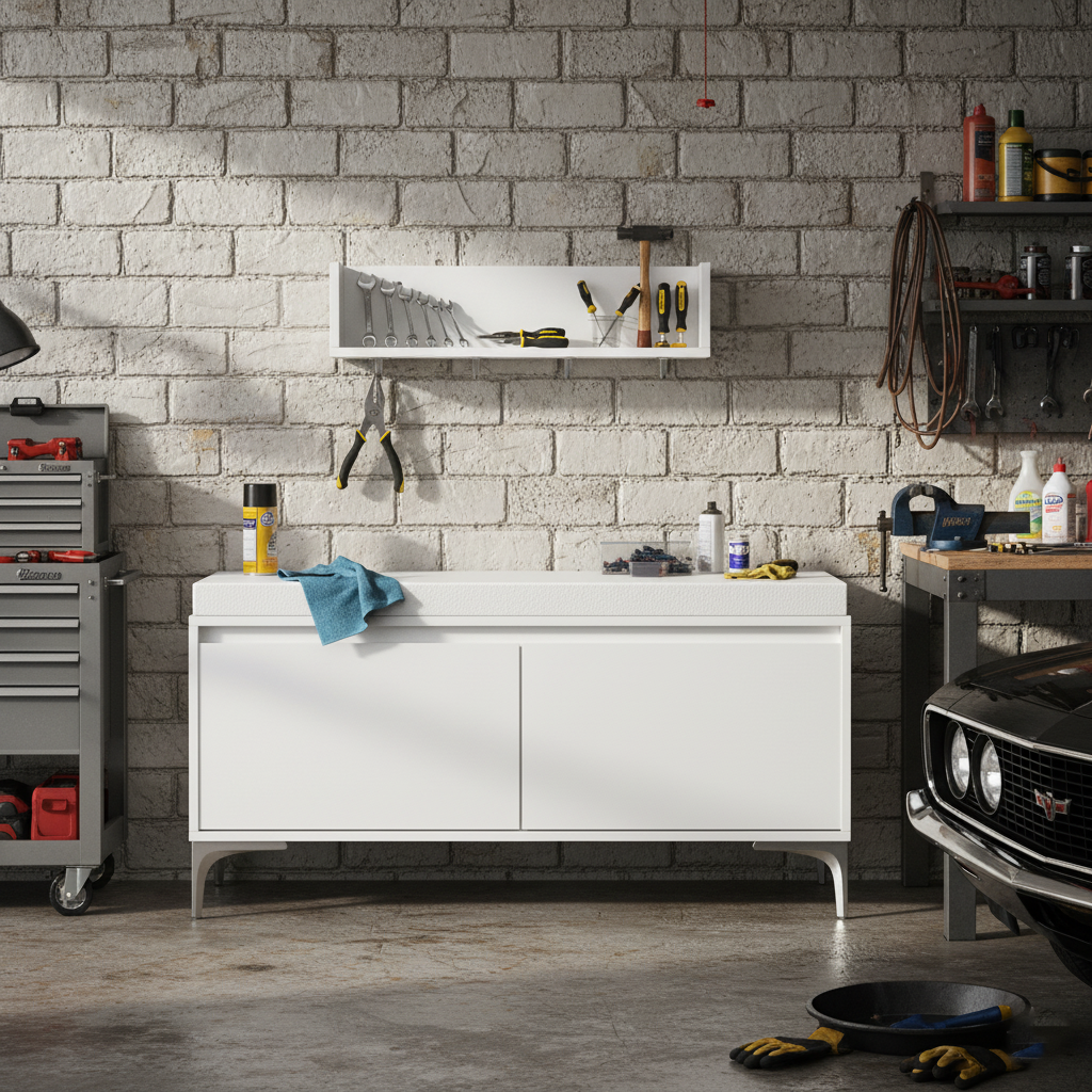Wall-Mounted Entryway Shelf with Hooks and Storage Bench Set, Modern White Shoe Cabinet with Cushion and Closed Storage for Hallway, Bedroom, or Mudroom