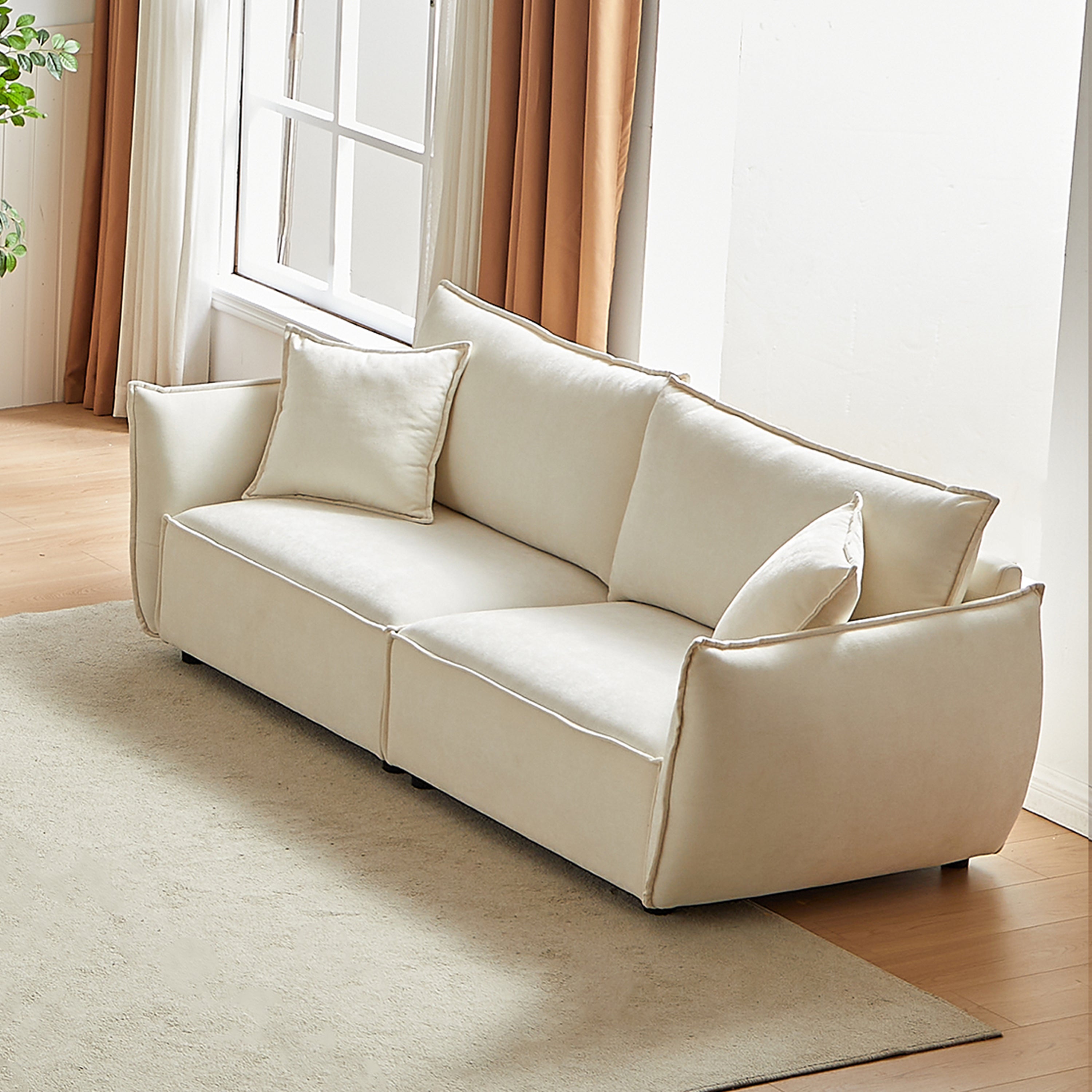 Phoenix 88" 3-Seater Linen Fabric Sofa