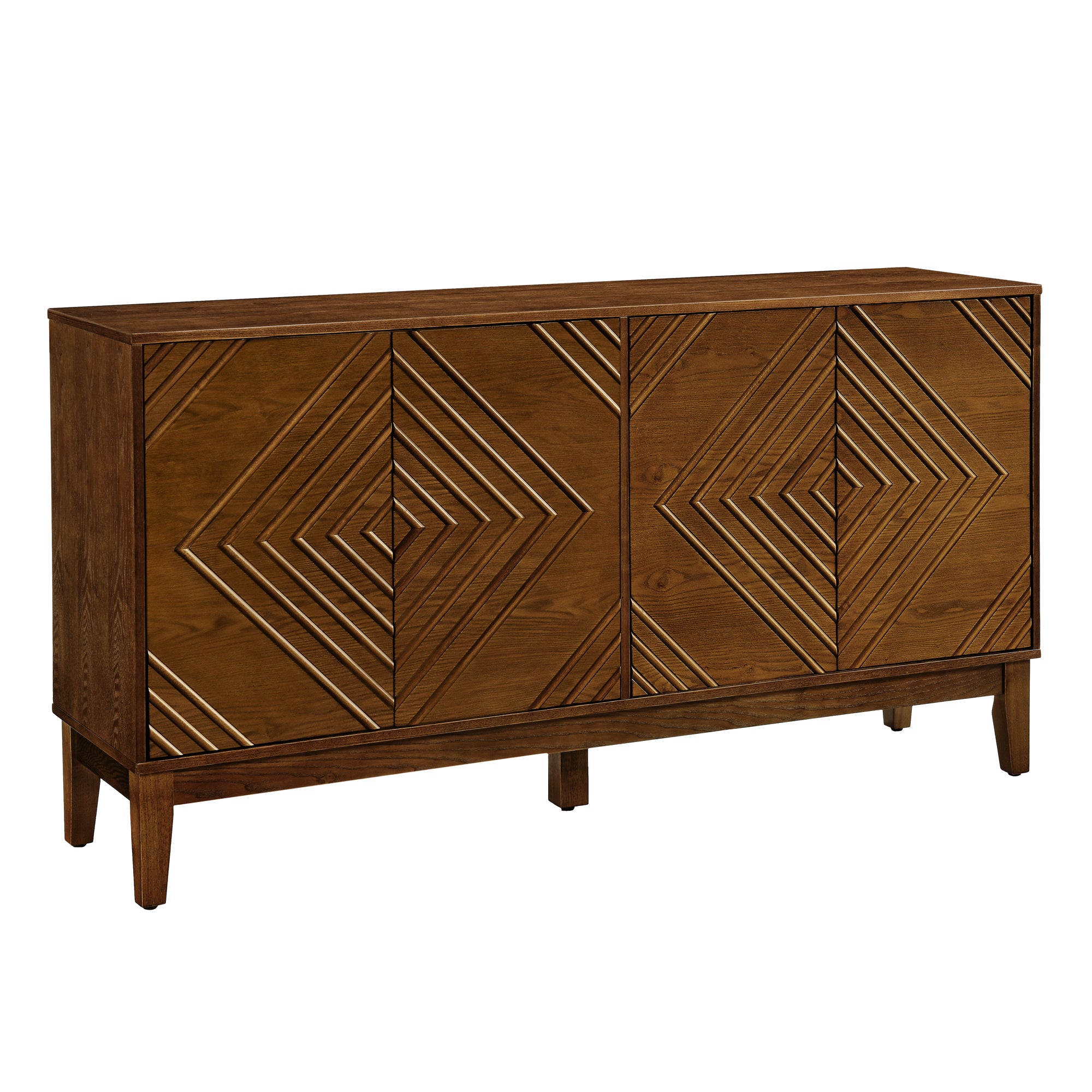 Bauhaus Geometric 61" Sideboard Buffet Cabinet with Storage