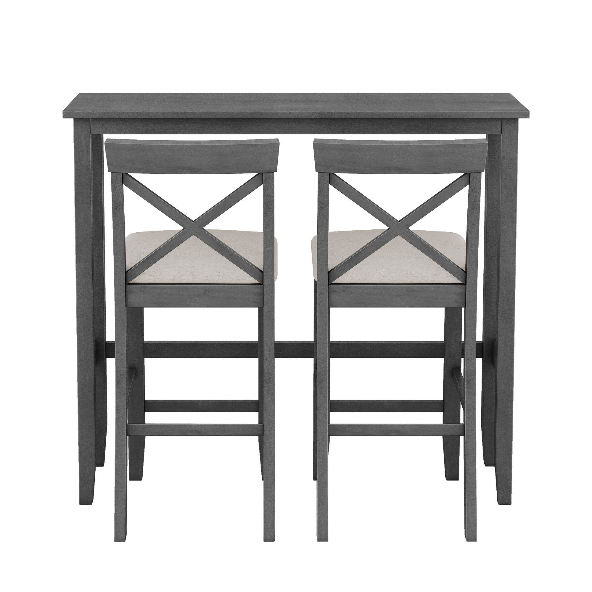 Harlow 48" Farmhouse Bar Height Dining Table Set with 2 Chairs