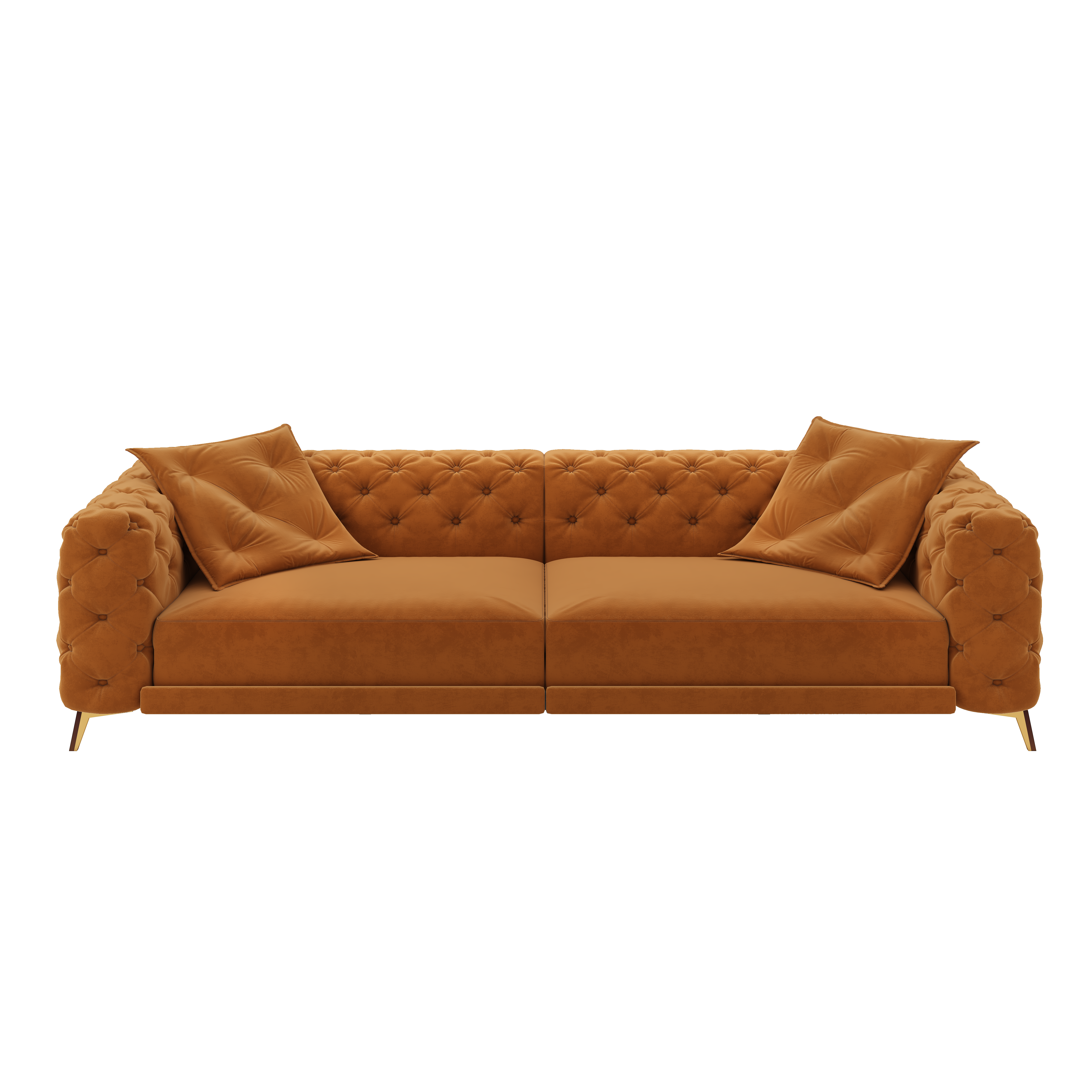 Allentown 98" Velvet Button Tufted 4-Seater Sleeper Sofa Bed with Movable Ottoman