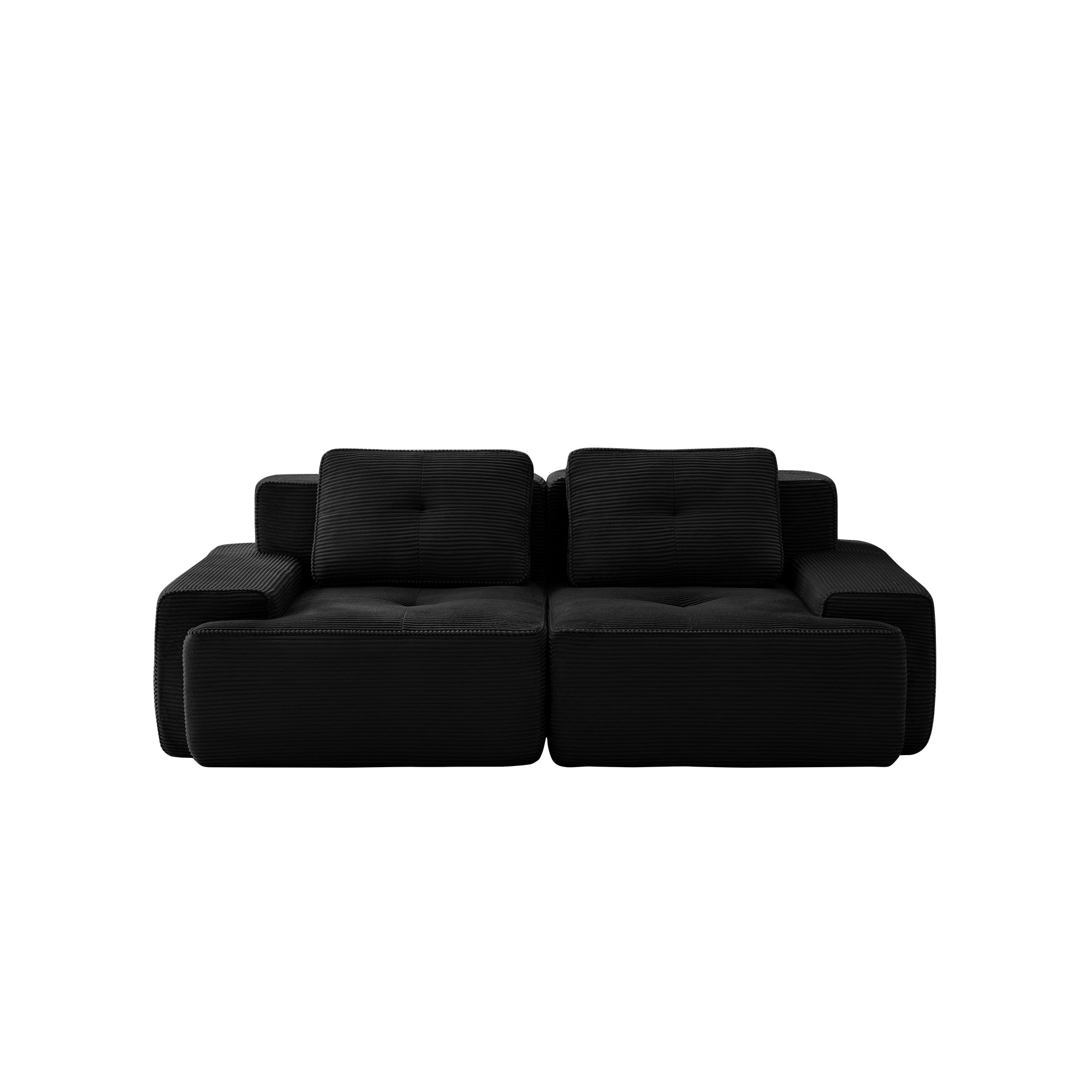 Racine 82" Modular Corduroy Loveseat Sofa with Deep Seat and Pillows