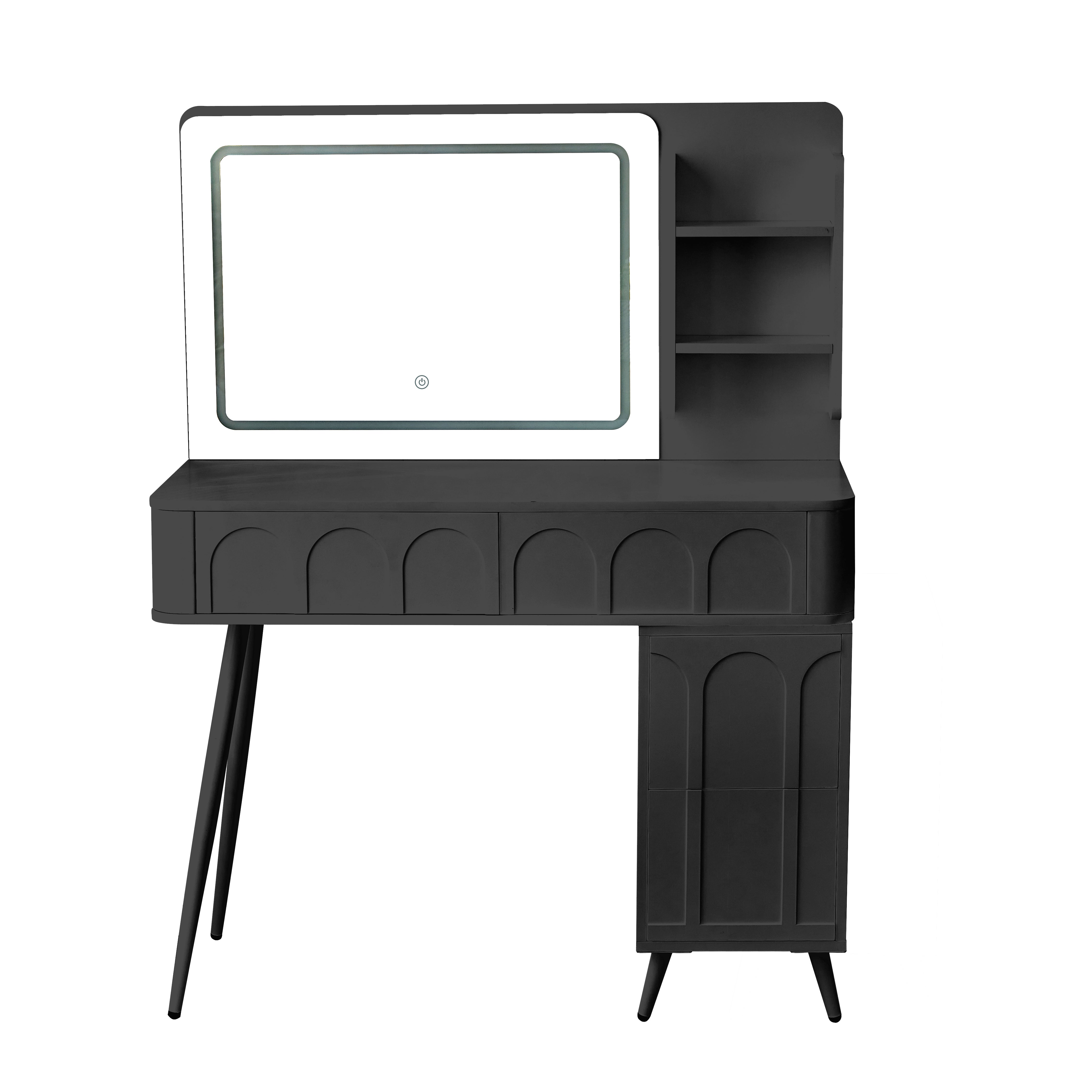 Aalena Modern Vanity Table Set with LED Lighted Mirror