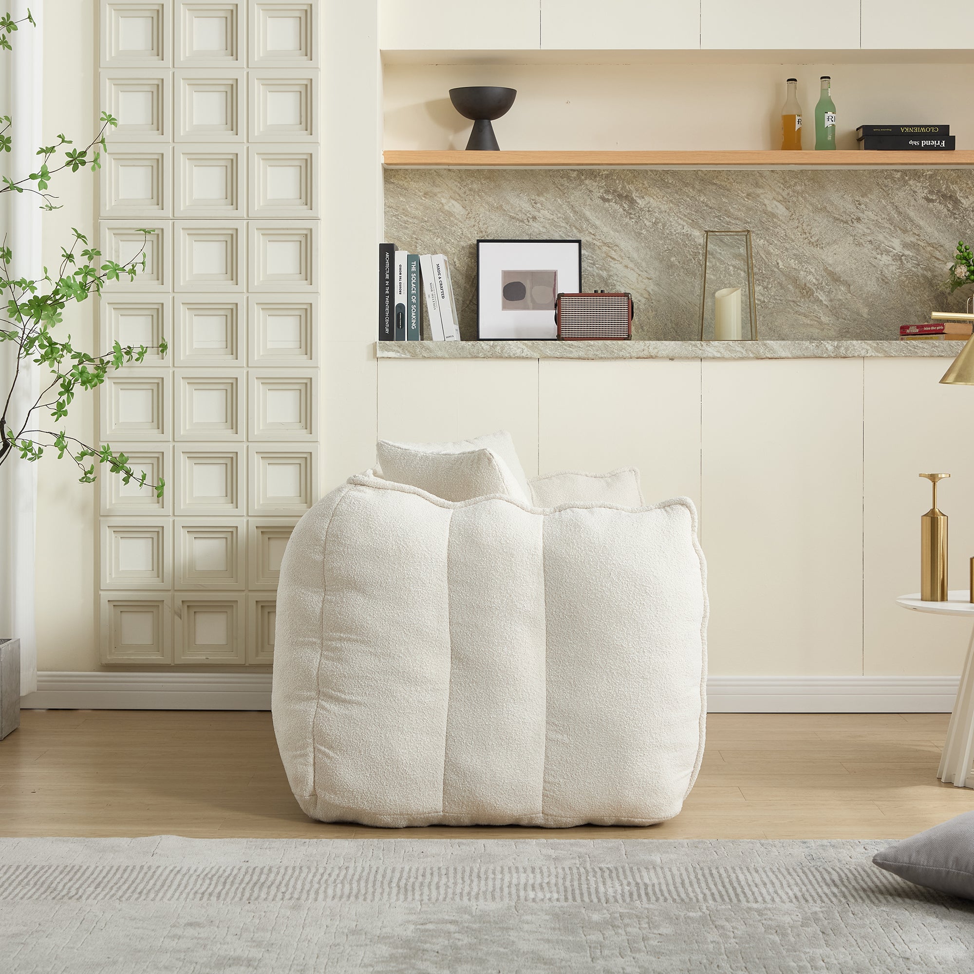 Pinecrest Modern Chenille Bean Bag Loveseat Sofa