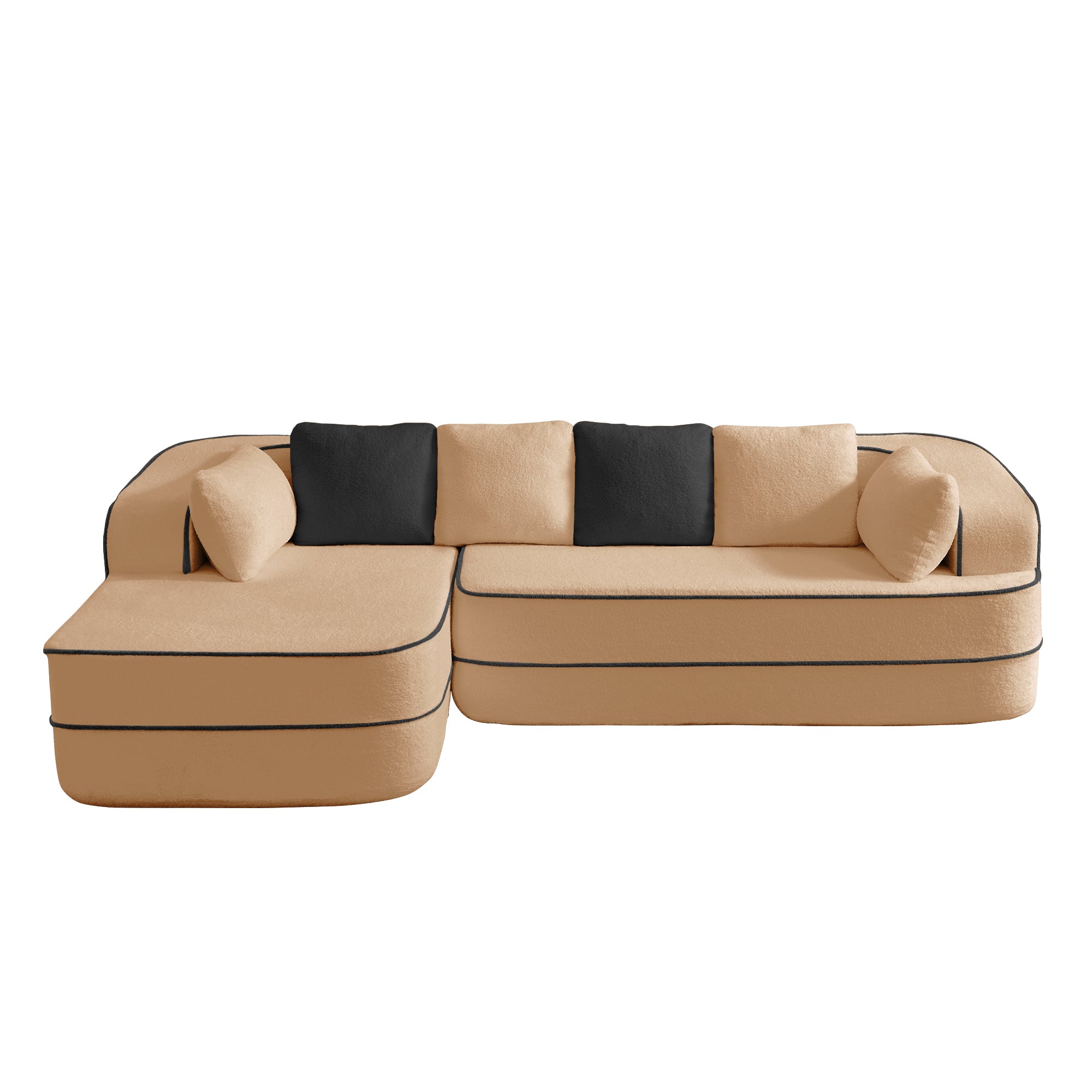 Gilbert 106" Teddy Fabric Modular Sectional Sofa with Left L-Shaped Chaise