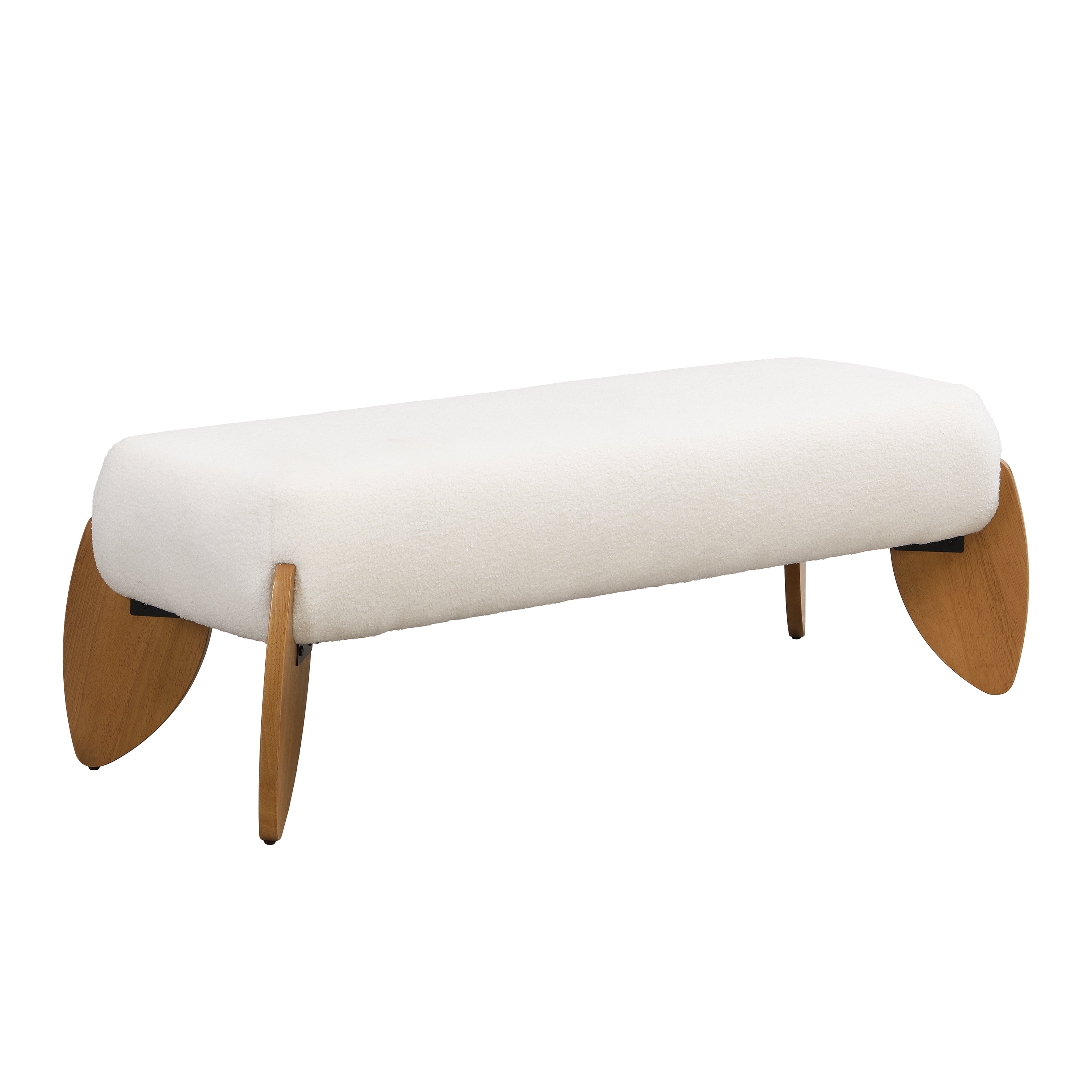 Taos Bouclé Upholstered Long Ottoman Bench