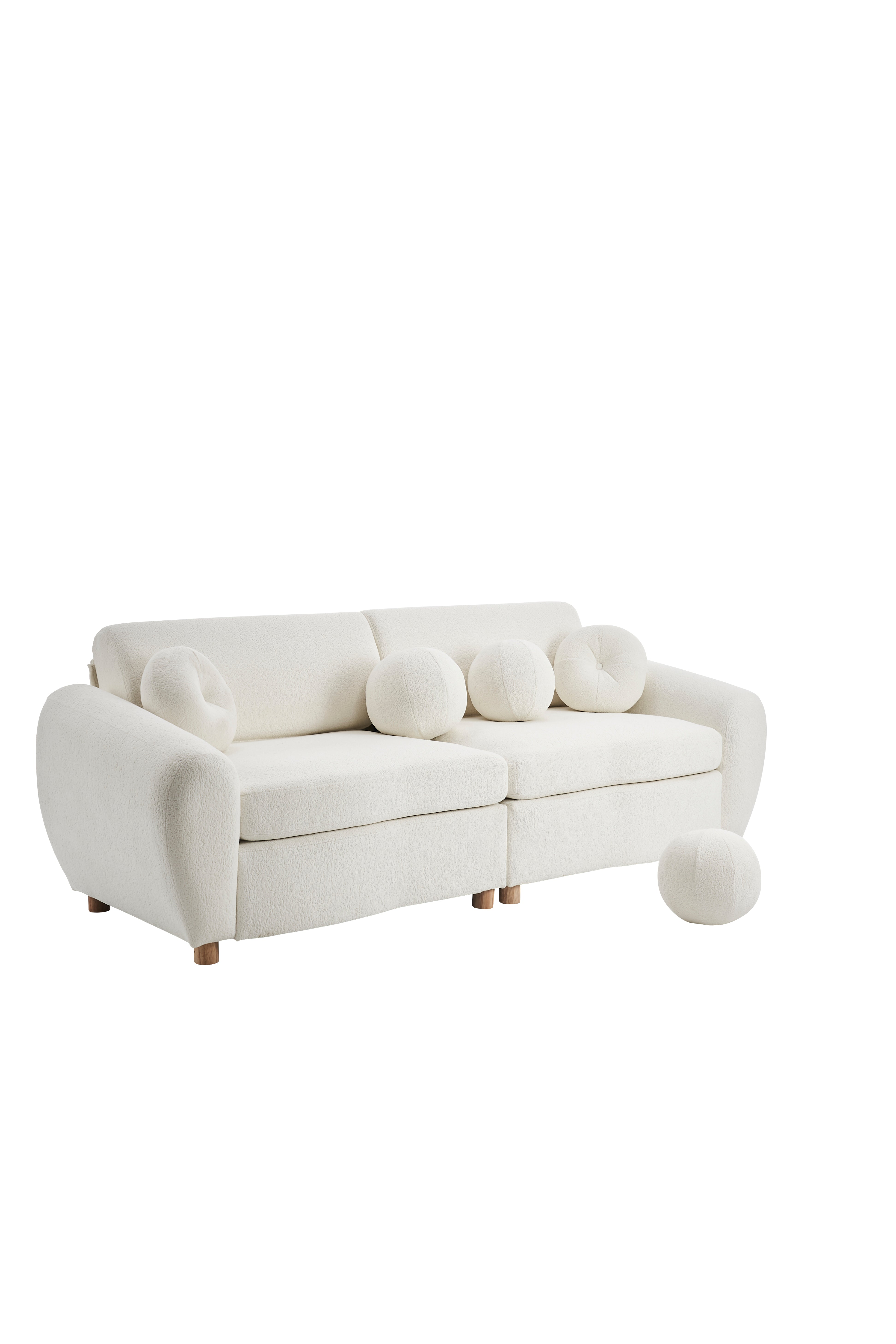 Raleigh 84inch Chenille Upholstered Sofa Couch with 4 Pillows