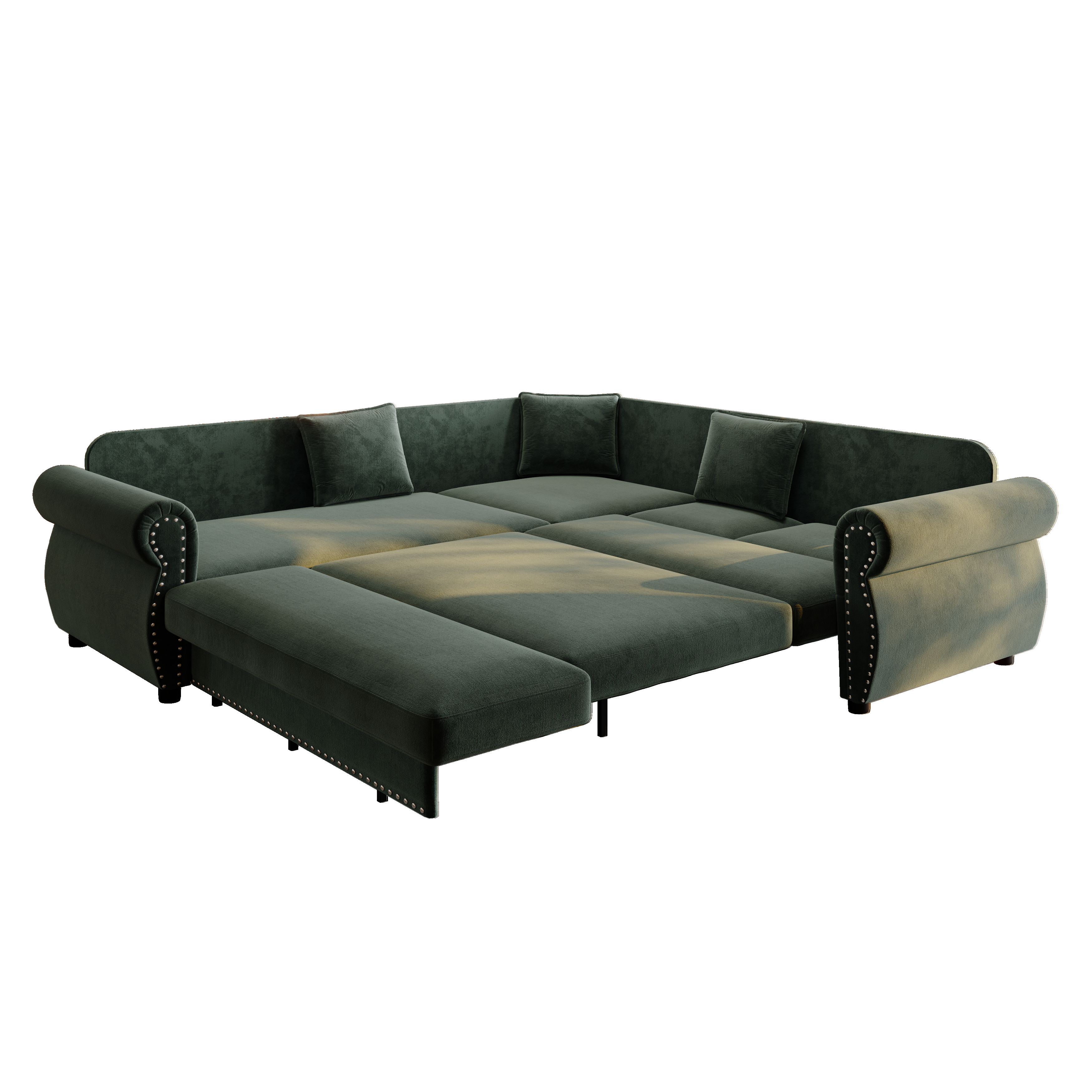 Buffalo 88" Chenille L-Shaped Sectional Sleeper Sofa