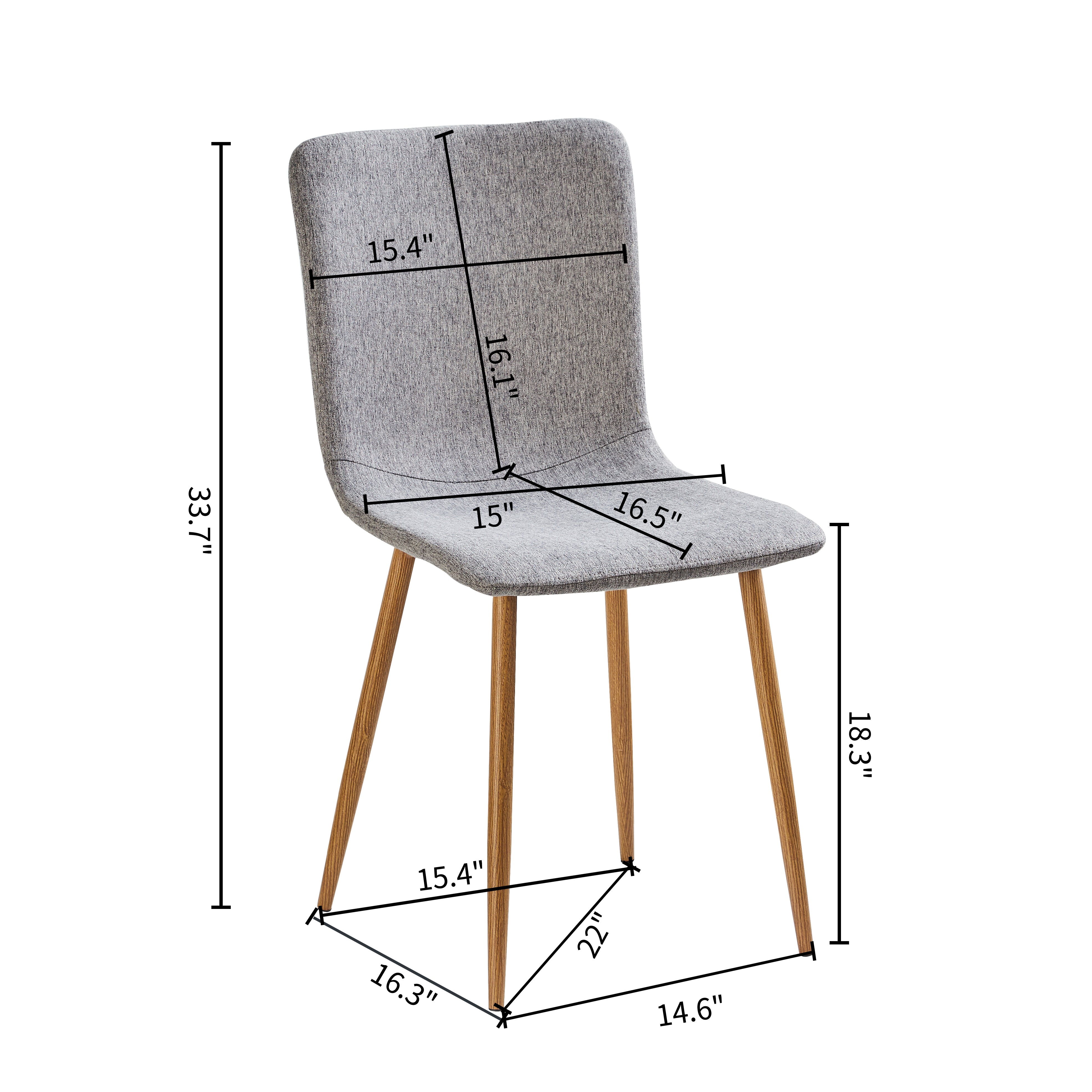 Scargill Modern Upholstered Dining Chairs with Oak Wood-Tone Legs Set of 4