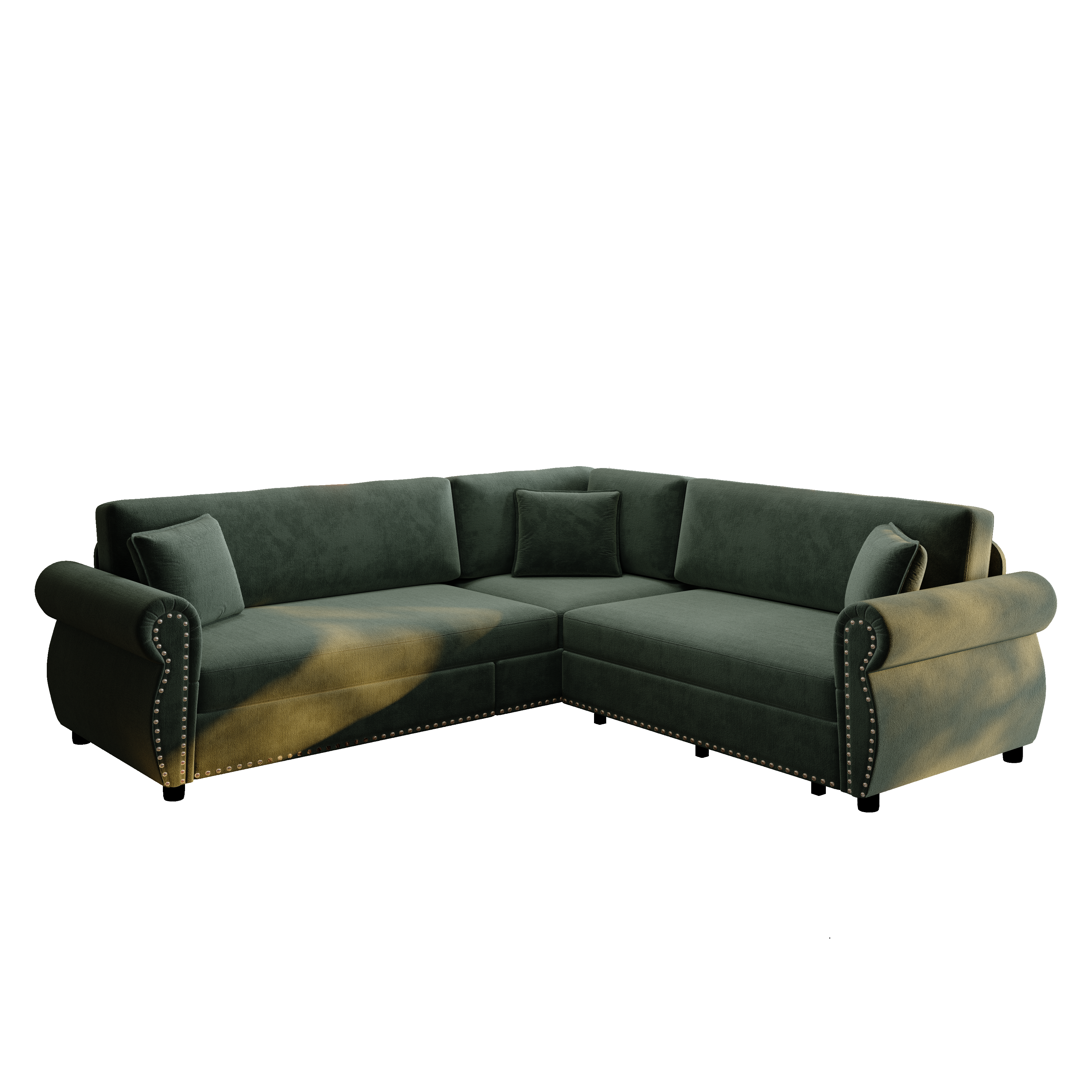 Buffalo 88" Chenille L-Shaped Sectional Sleeper Sofa