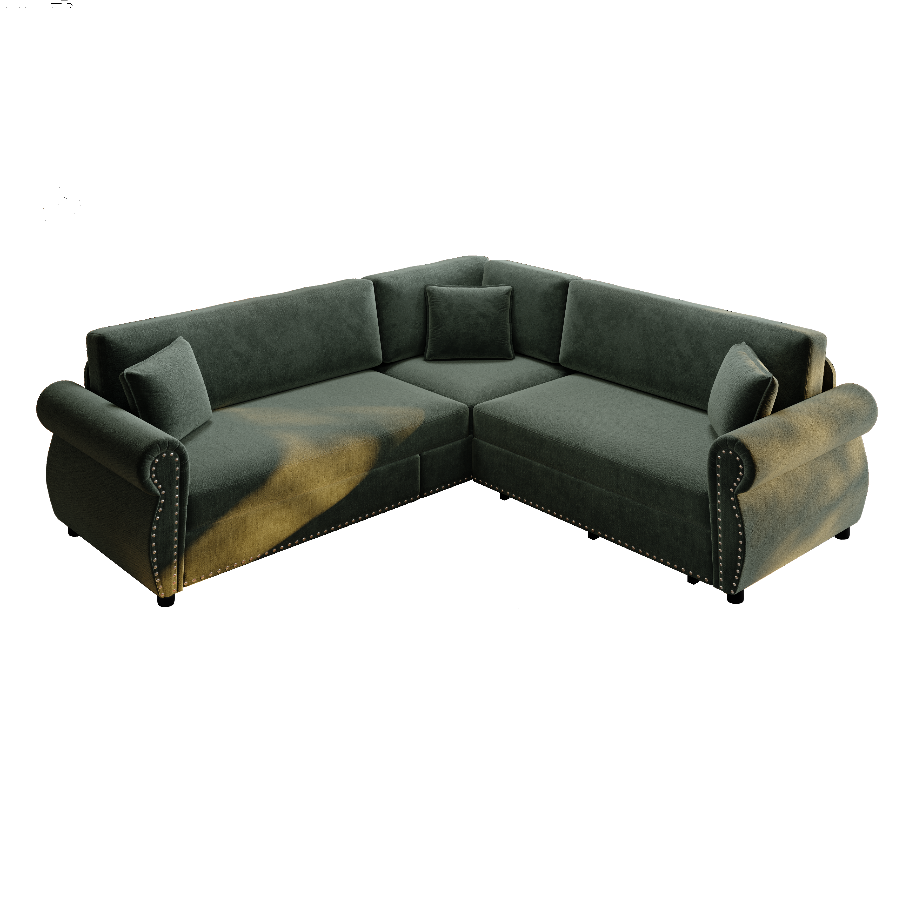 Buffalo 88" Chenille L-Shaped Sectional Sleeper Sofa