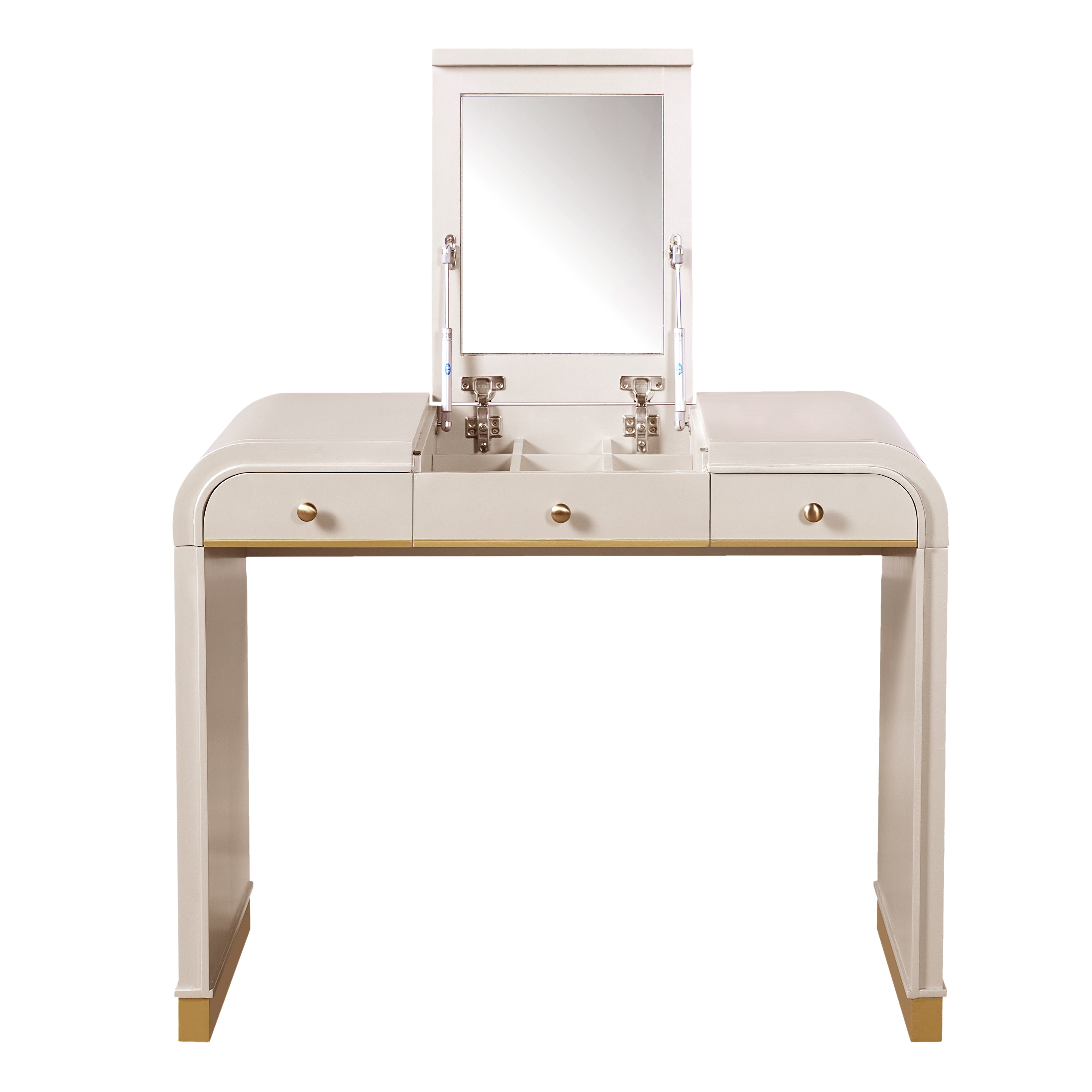 Hilma 38.8" Makeup Vanity Set with Flip-Top Mirror and Hidden Storage