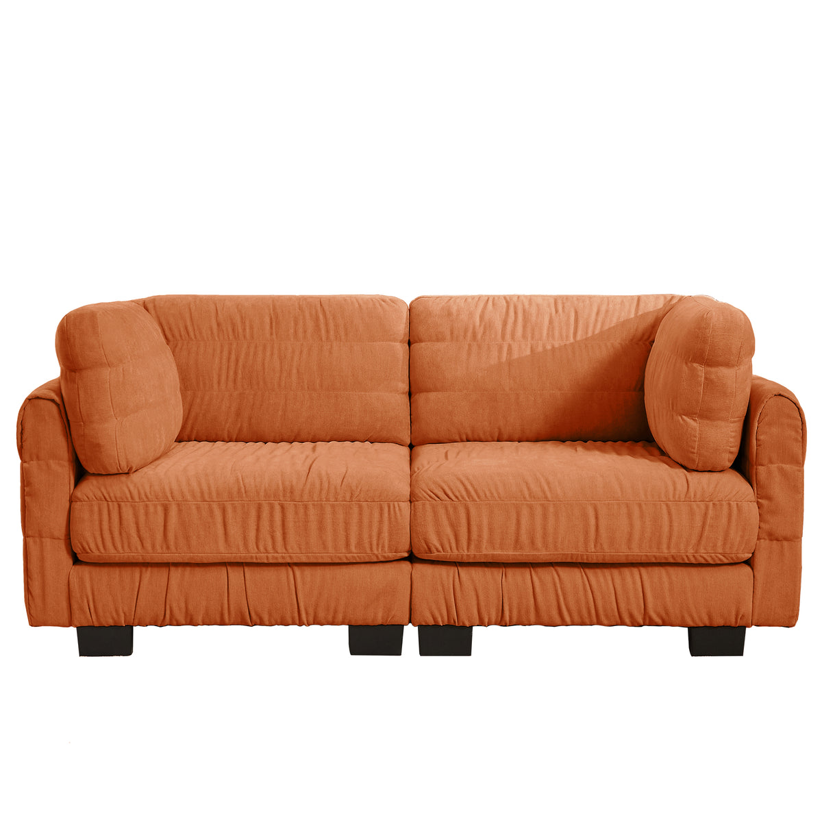 Reston 79" Modular Chenille Loveseat Sofa with Ruched Detailing