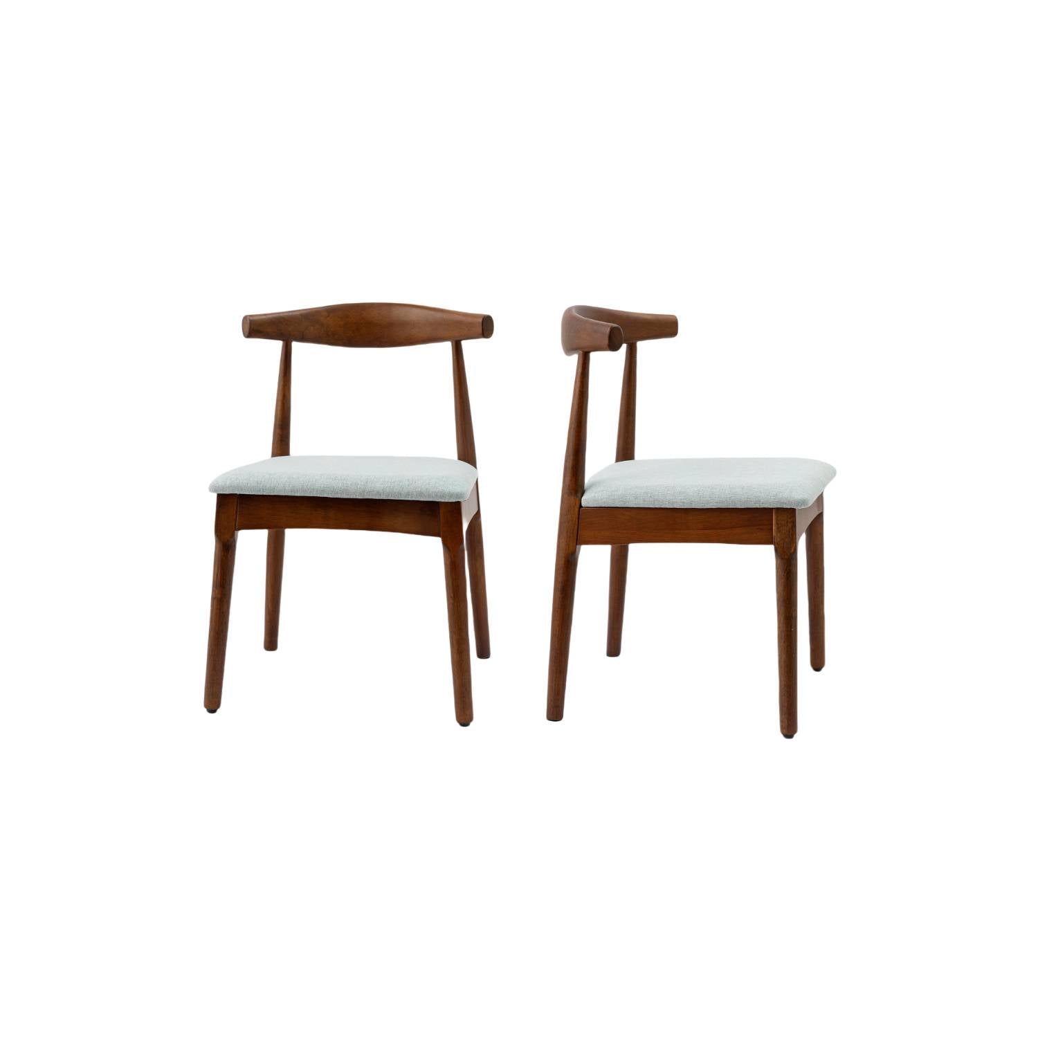 Tonle Mid-Century Upholstered Solid Wood Dining Chair Set of 2