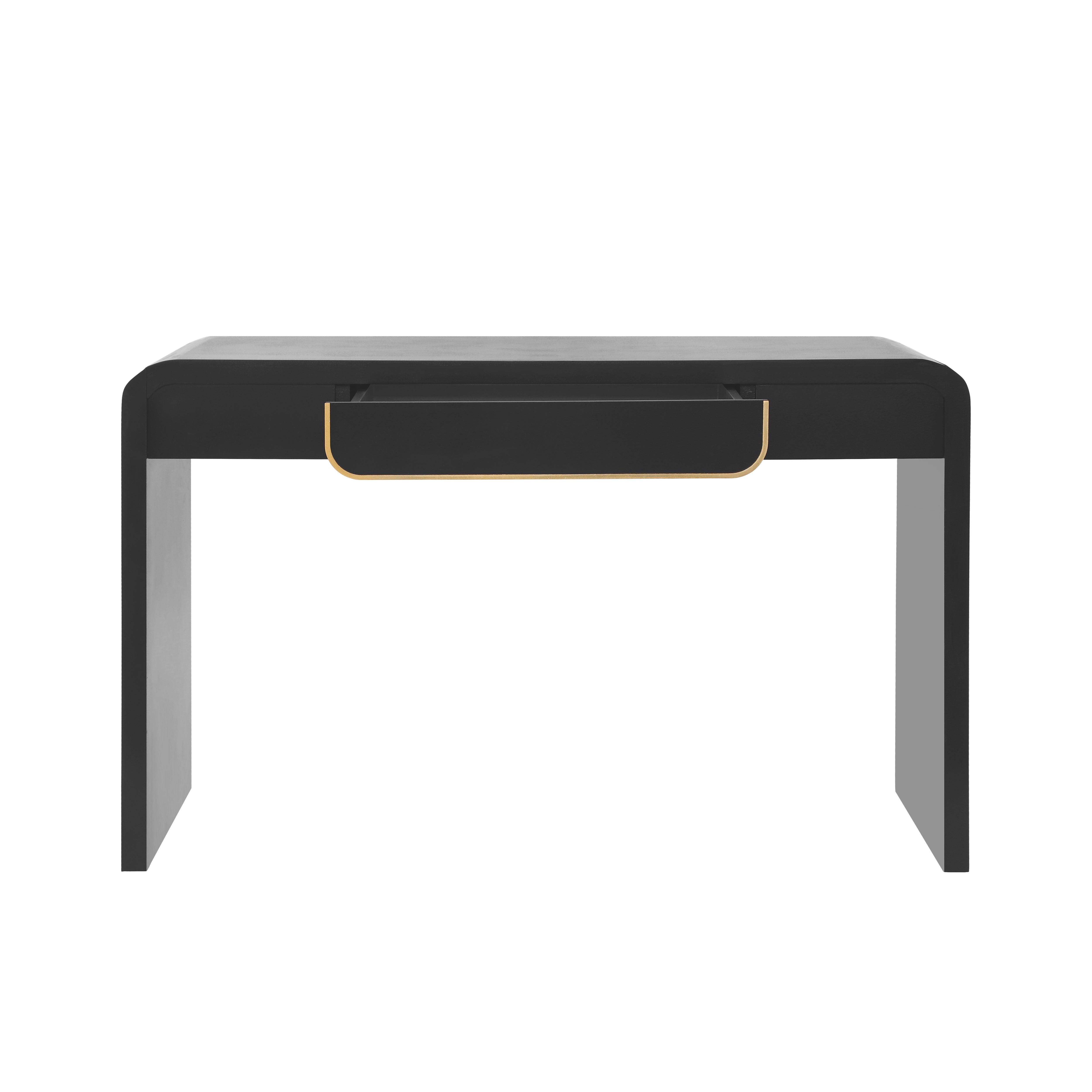 Noirvale Modern Wooden Console Table with Storage Drawer, Black