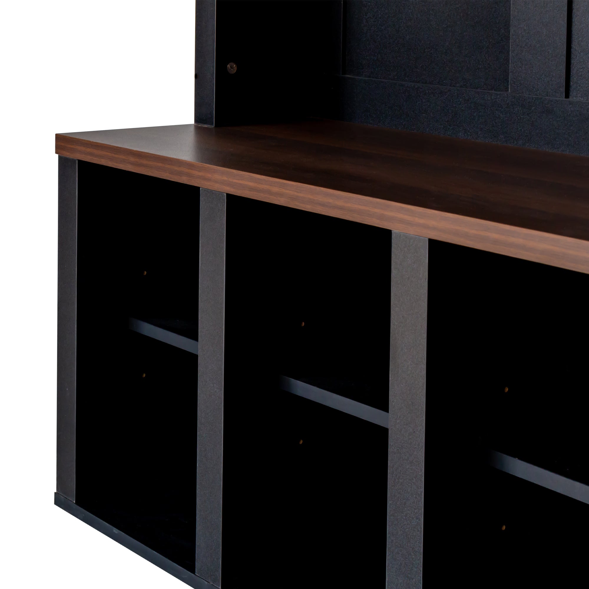 Visby 76.7"H Hall Tree with Shoe Storage, Black