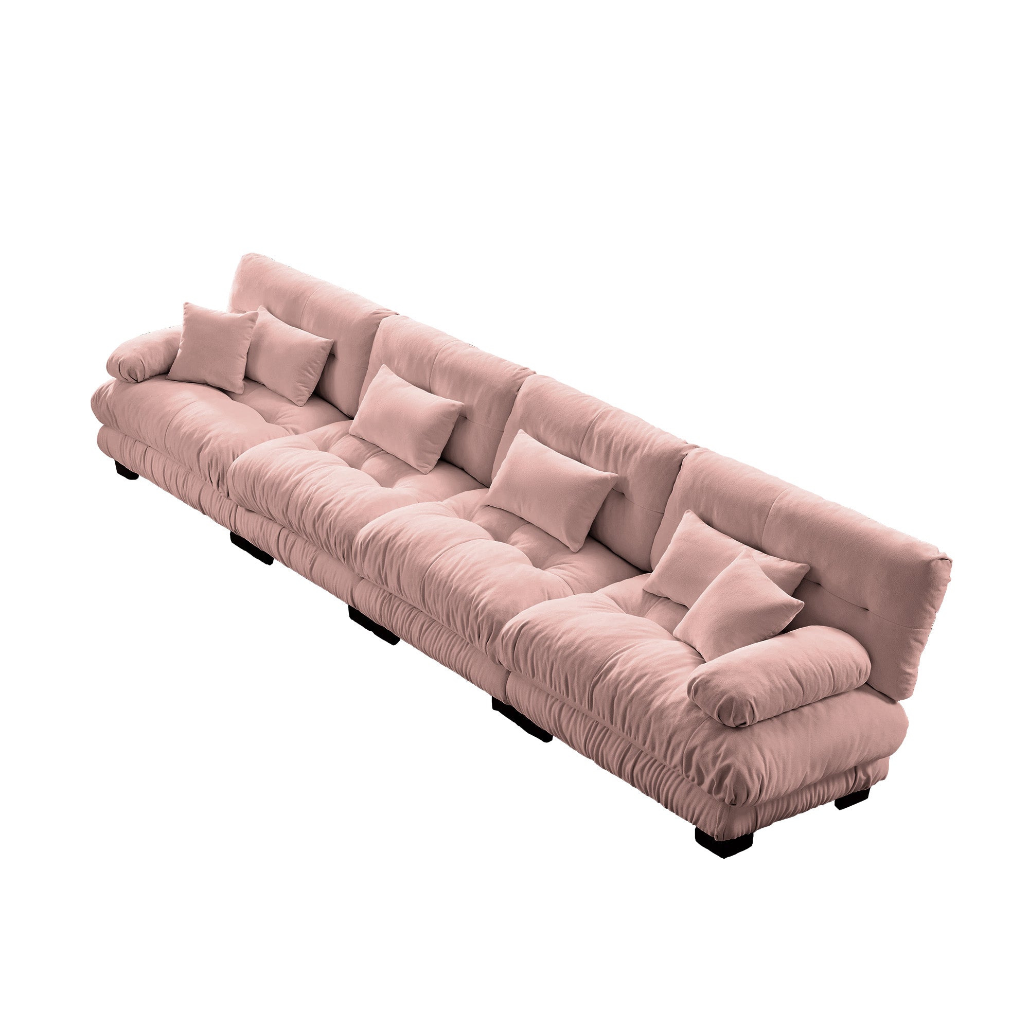 Monterey 173" Extra Large Modular Chenille Cloud Sectional Sofa with Bolstered Armrests