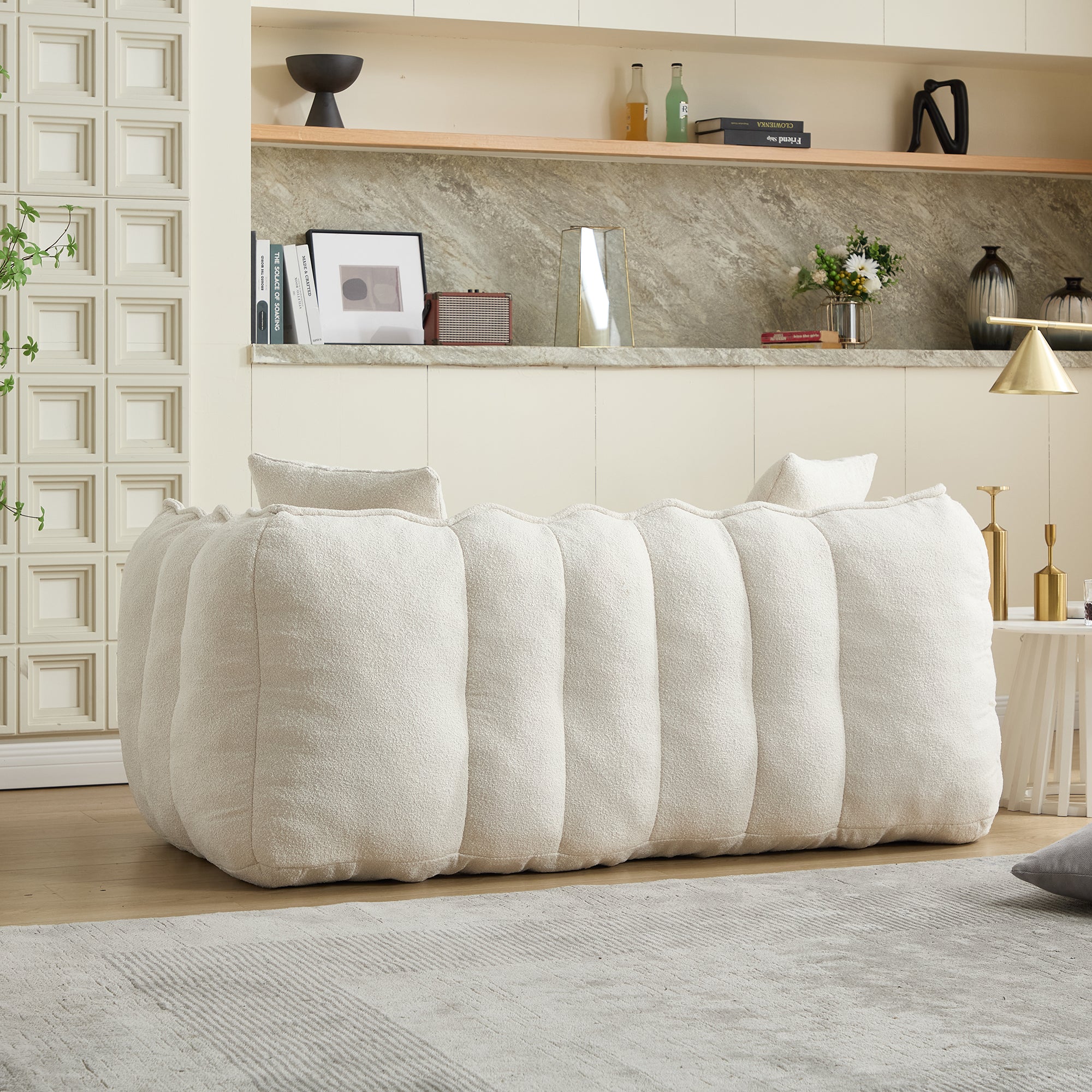 Pinecrest Modern Chenille Bean Bag Loveseat Sofa