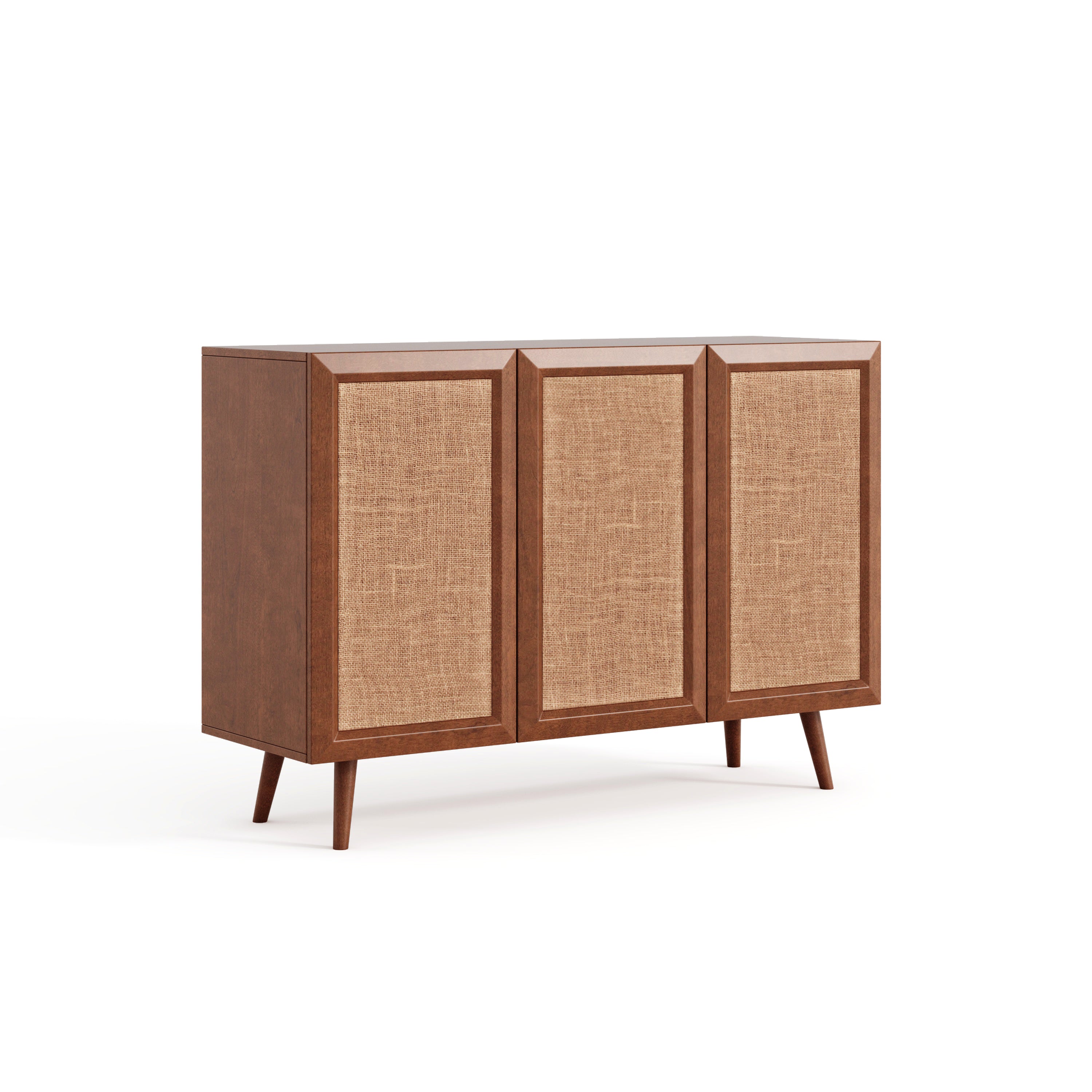 Cairo Modern Rattan Sideboard Storage Cabinet with 3 Doors