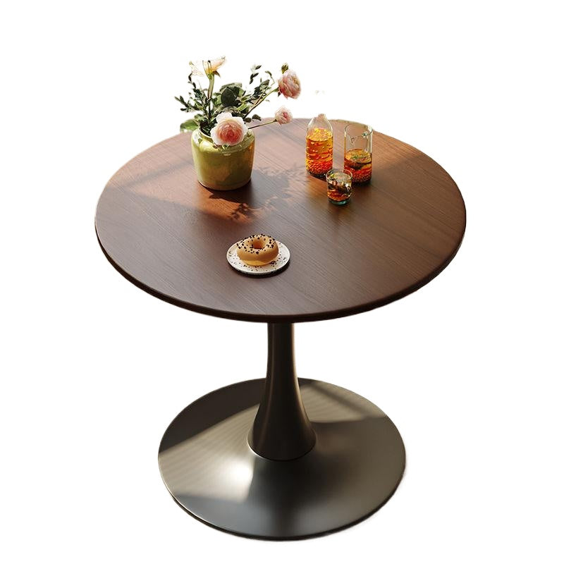 Luna 24" Mid Century Modern Round Dining Table with MDF Top and Steel Base