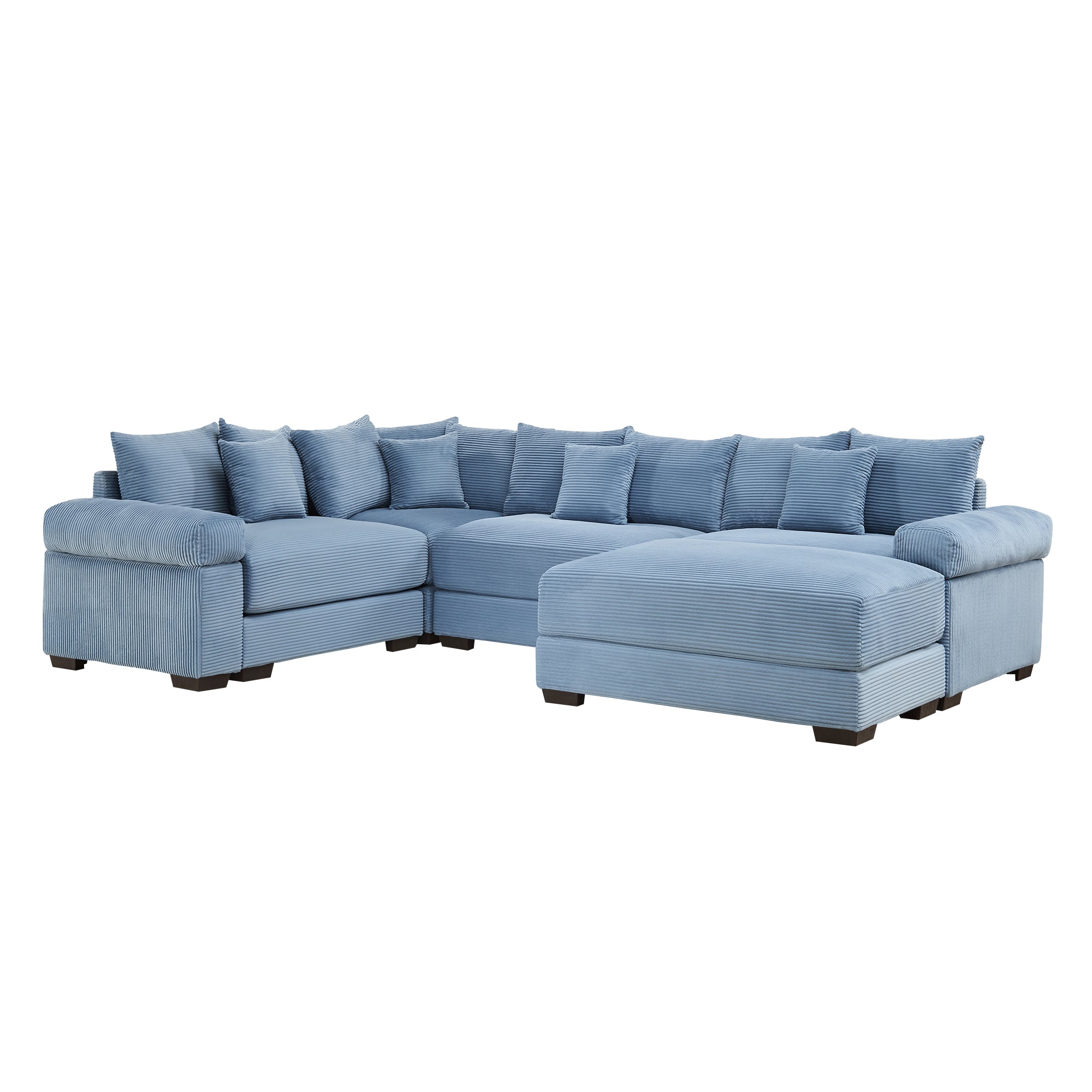 Albany 117" Oversized 5 Pieces Corduroy Modular Corner Sectional Sofa with Ottoman
