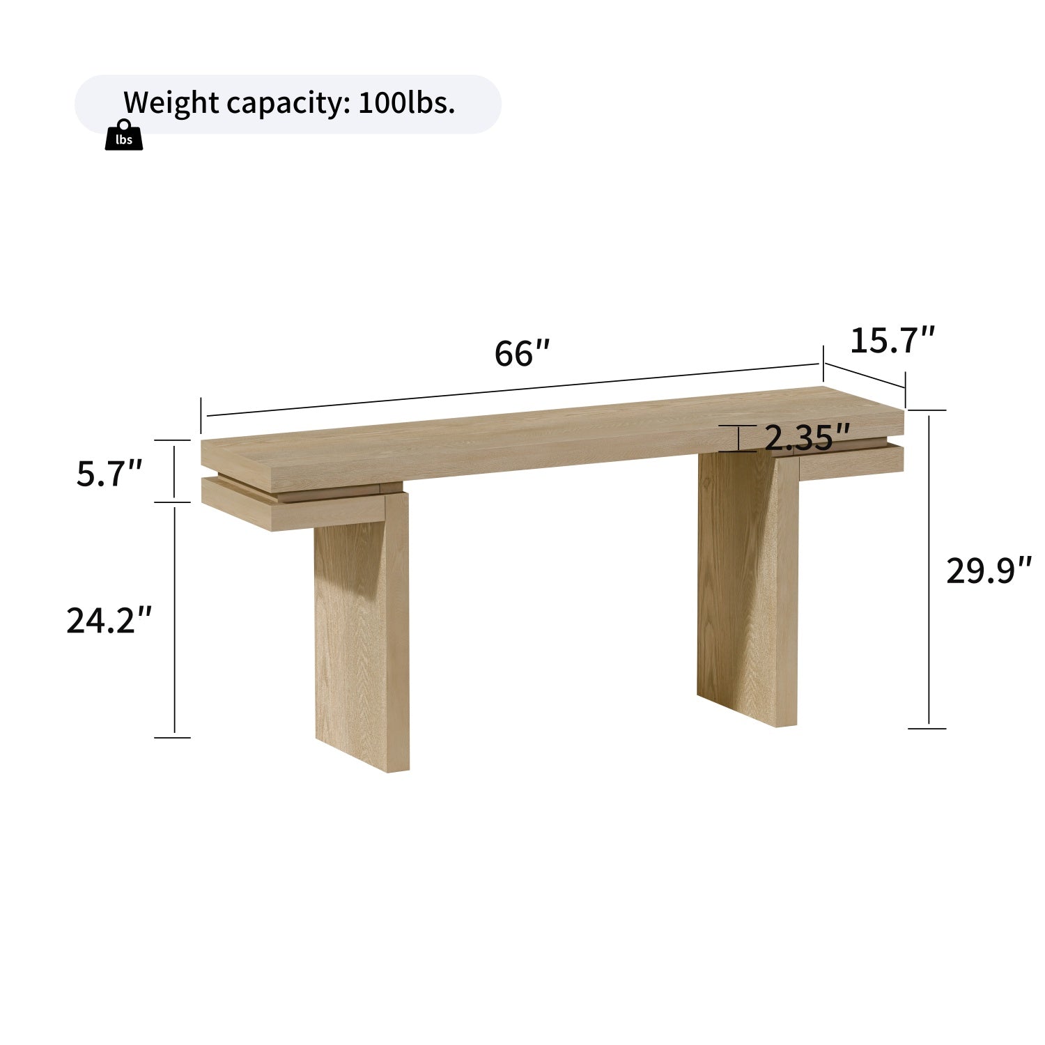 Portico 66" Wooden Console Table
