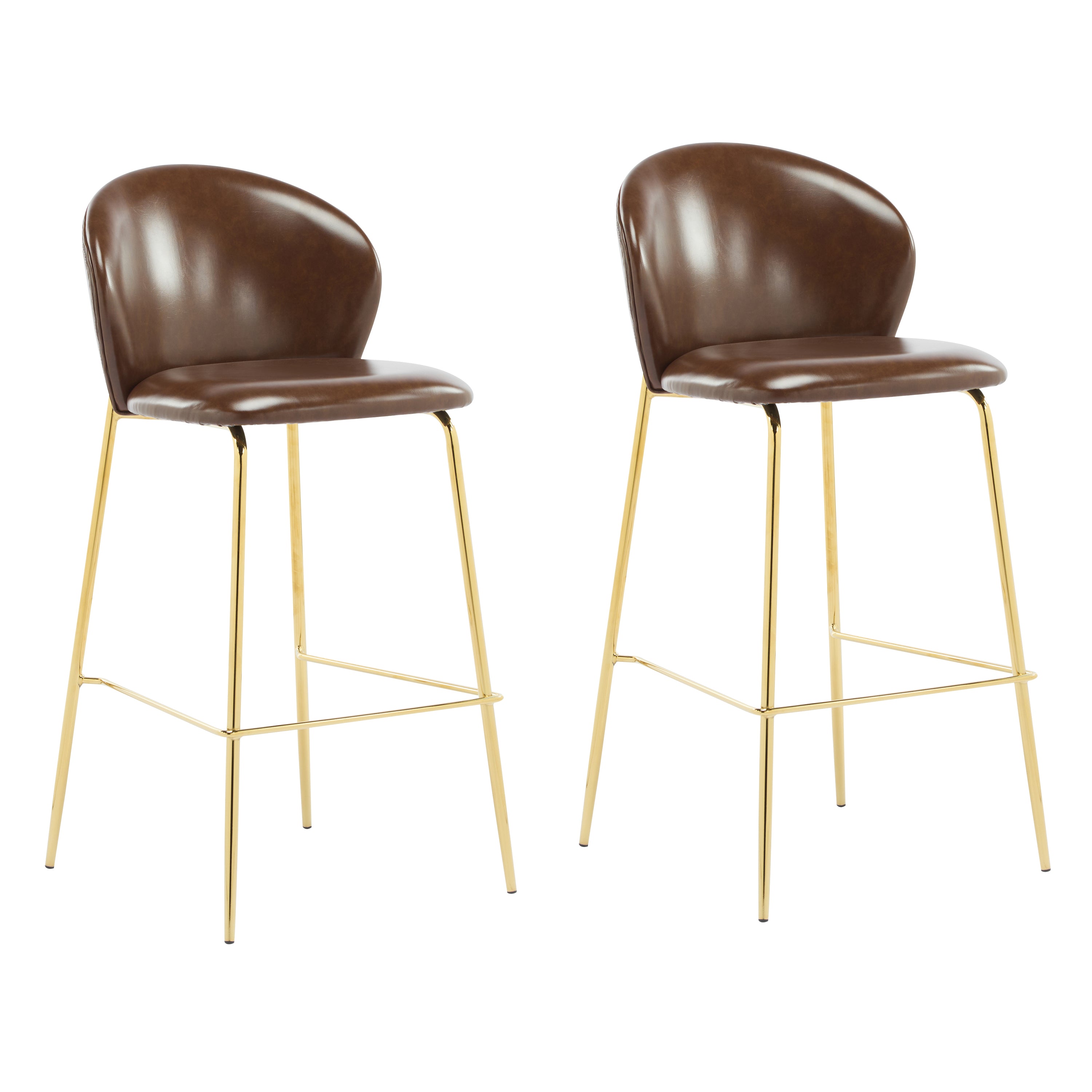 Jerez 29" Counter Height PU Leather Upholstered Bar Stools Set of 2