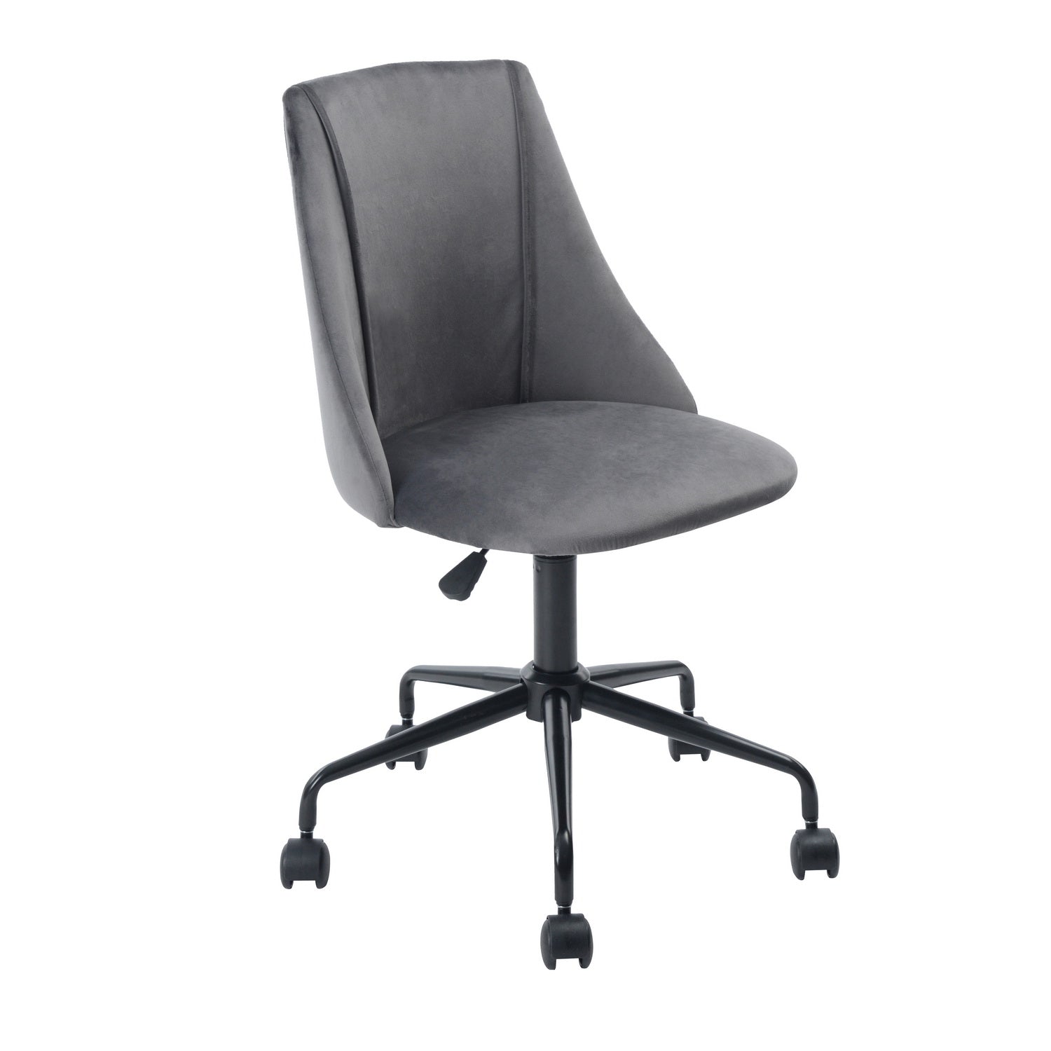 Homy Casa CIAN GREY Velvet Office Chair with Adjustable Gas Lift and Steel Frame, Open Box
