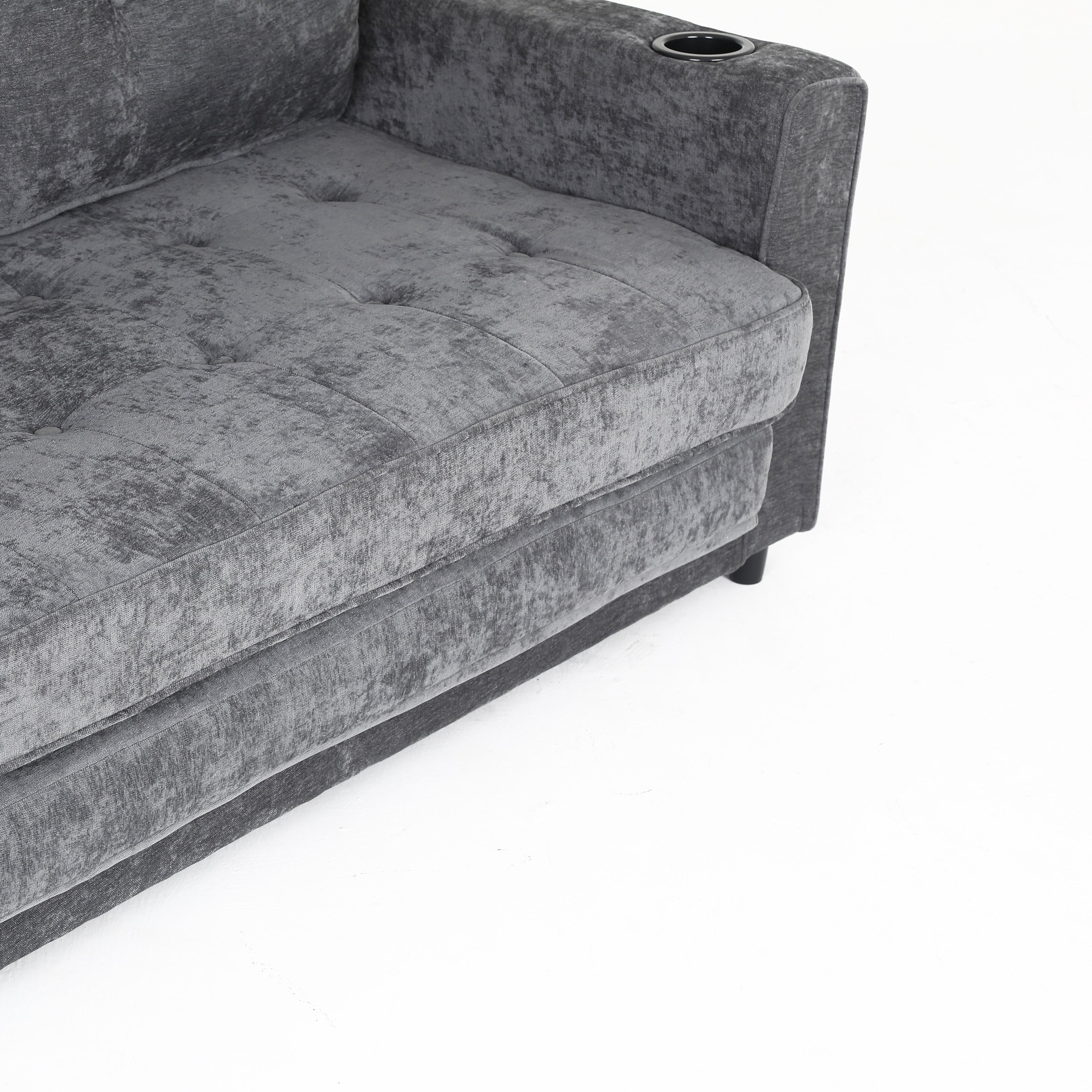 Tribeca 55" Velvet 3 Fold Sofa Bed with Side Pockets