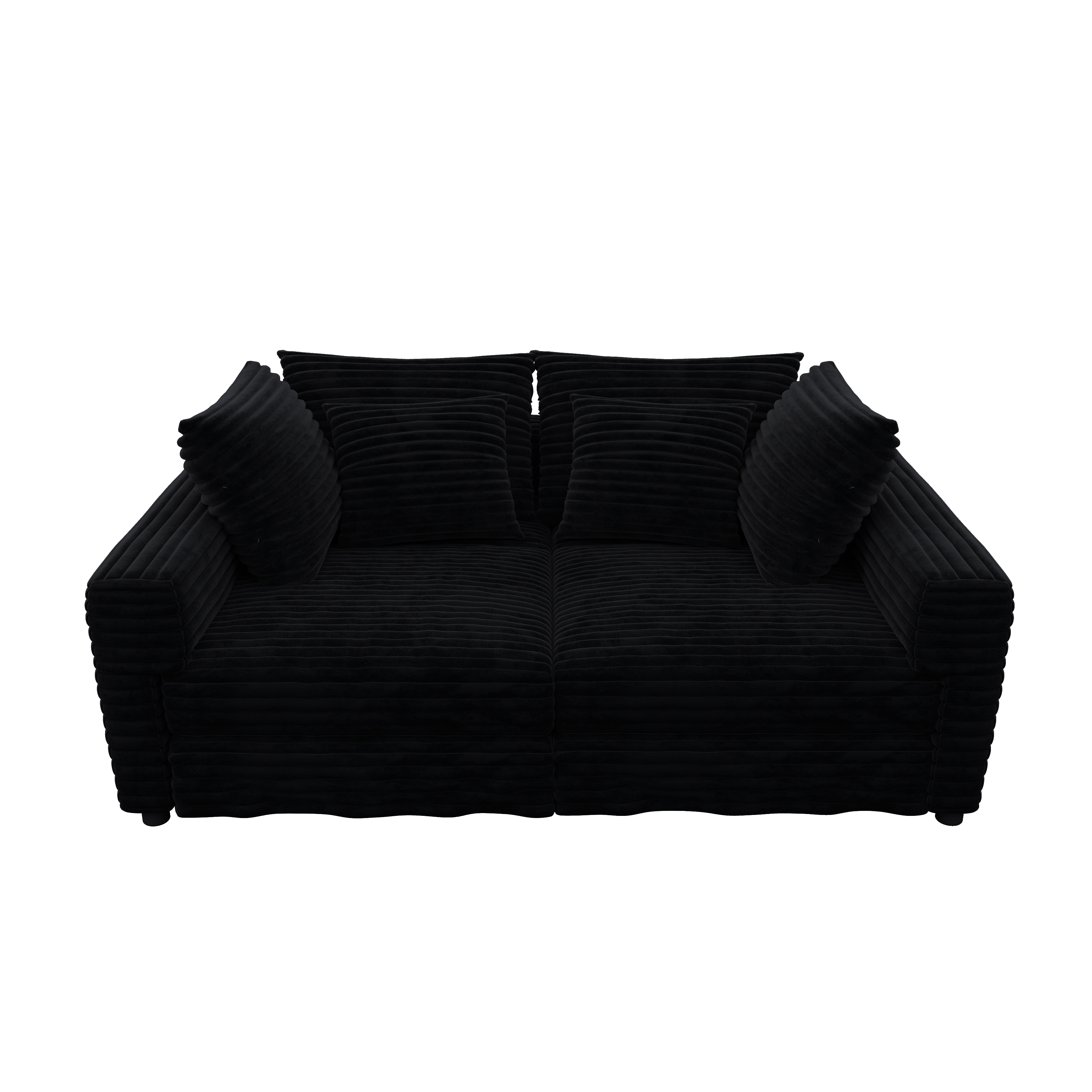 Norwalk 102" Modular Plush Corduroy Sectional Sofa with 3 Movable Ottomans