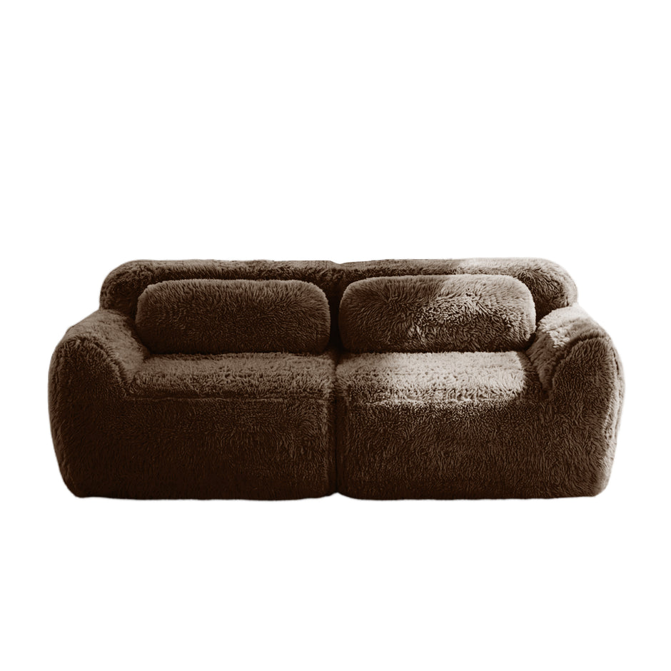 Durham 80" Modular Plush Cloud Loveseat Sofa with Pillows – HomyCasa